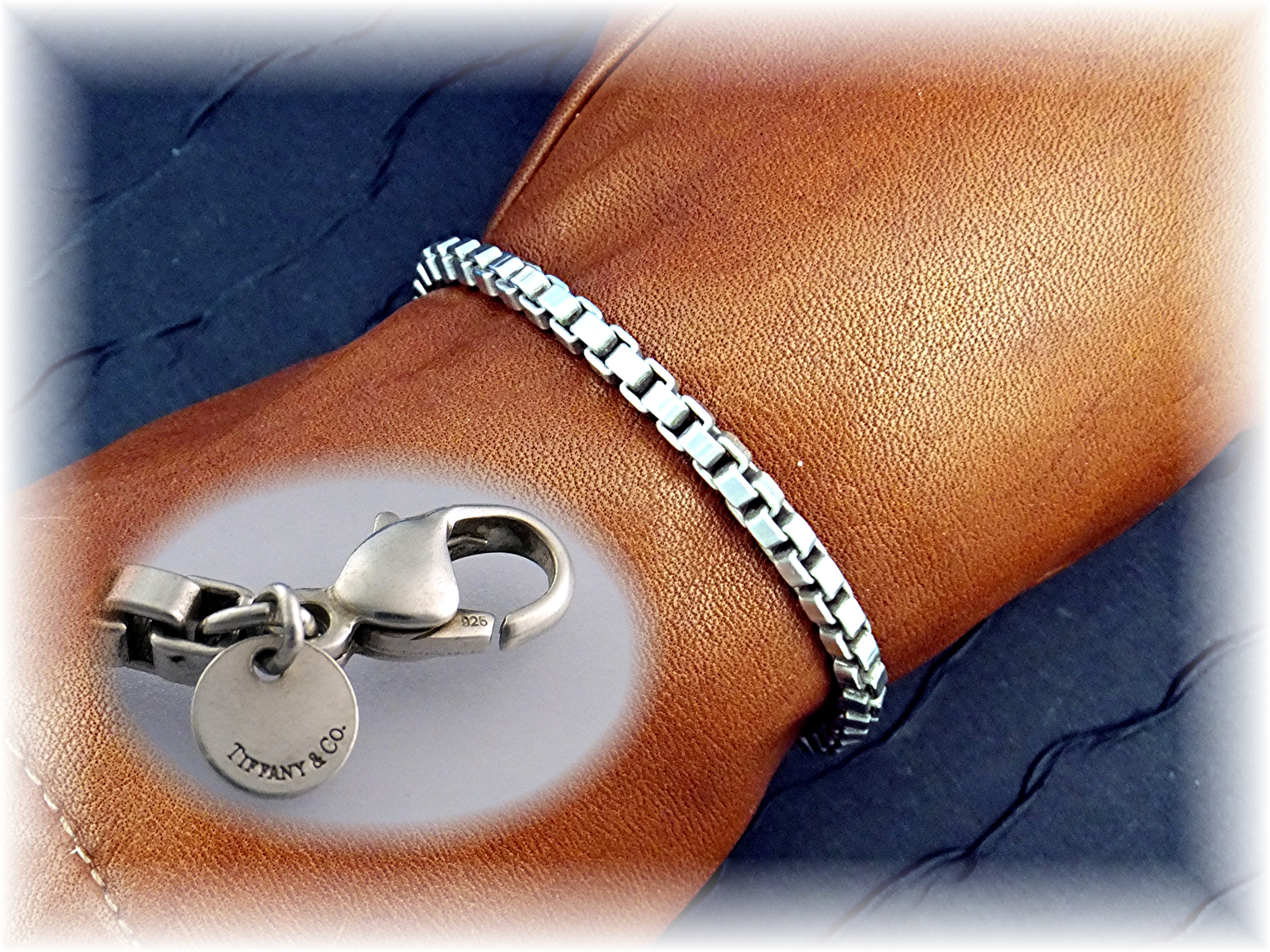 TIFFANY Sterling Silver Box link 8 Inch