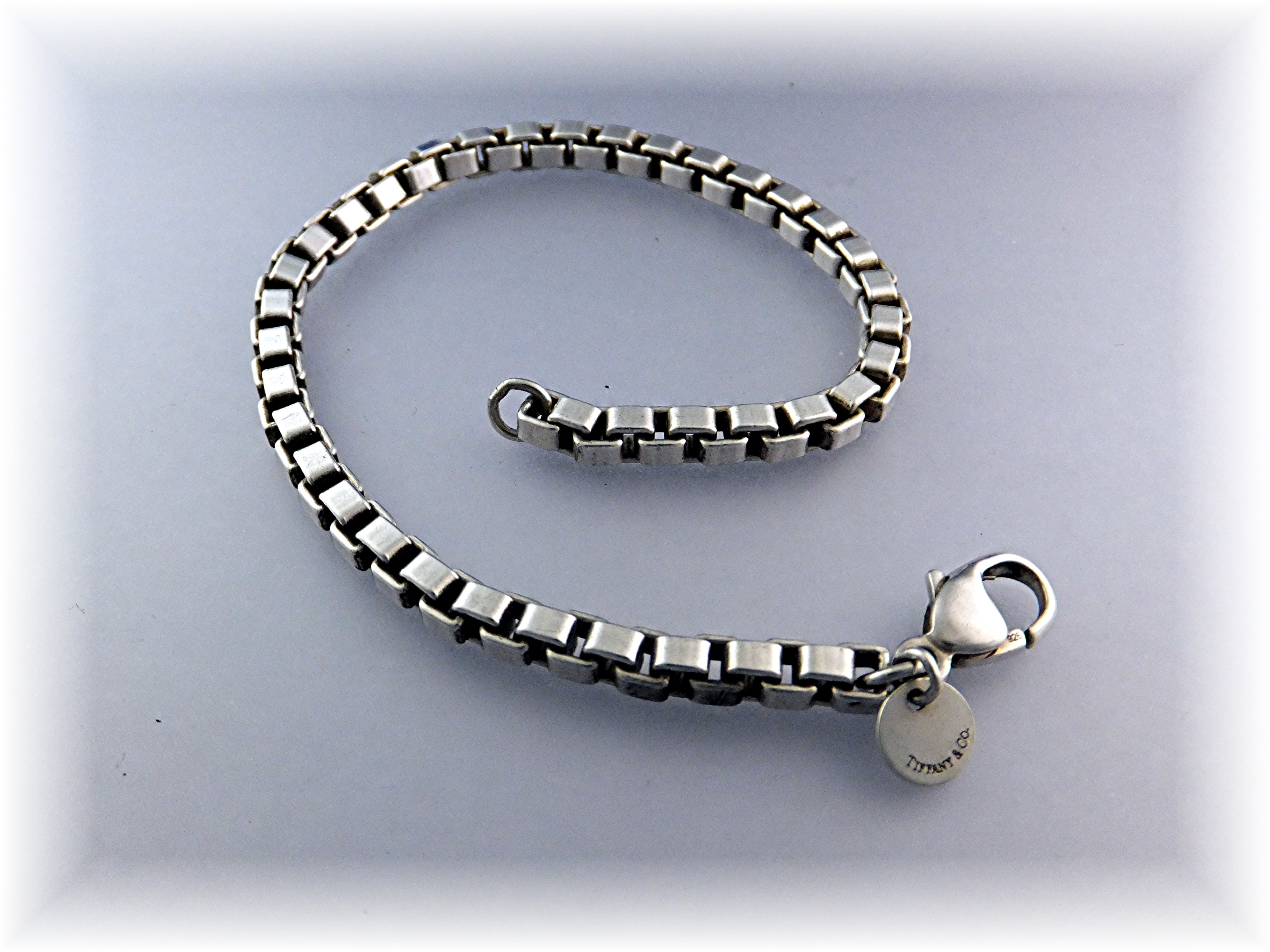 TIFFANY Sterling Silver Box link 8 Inch