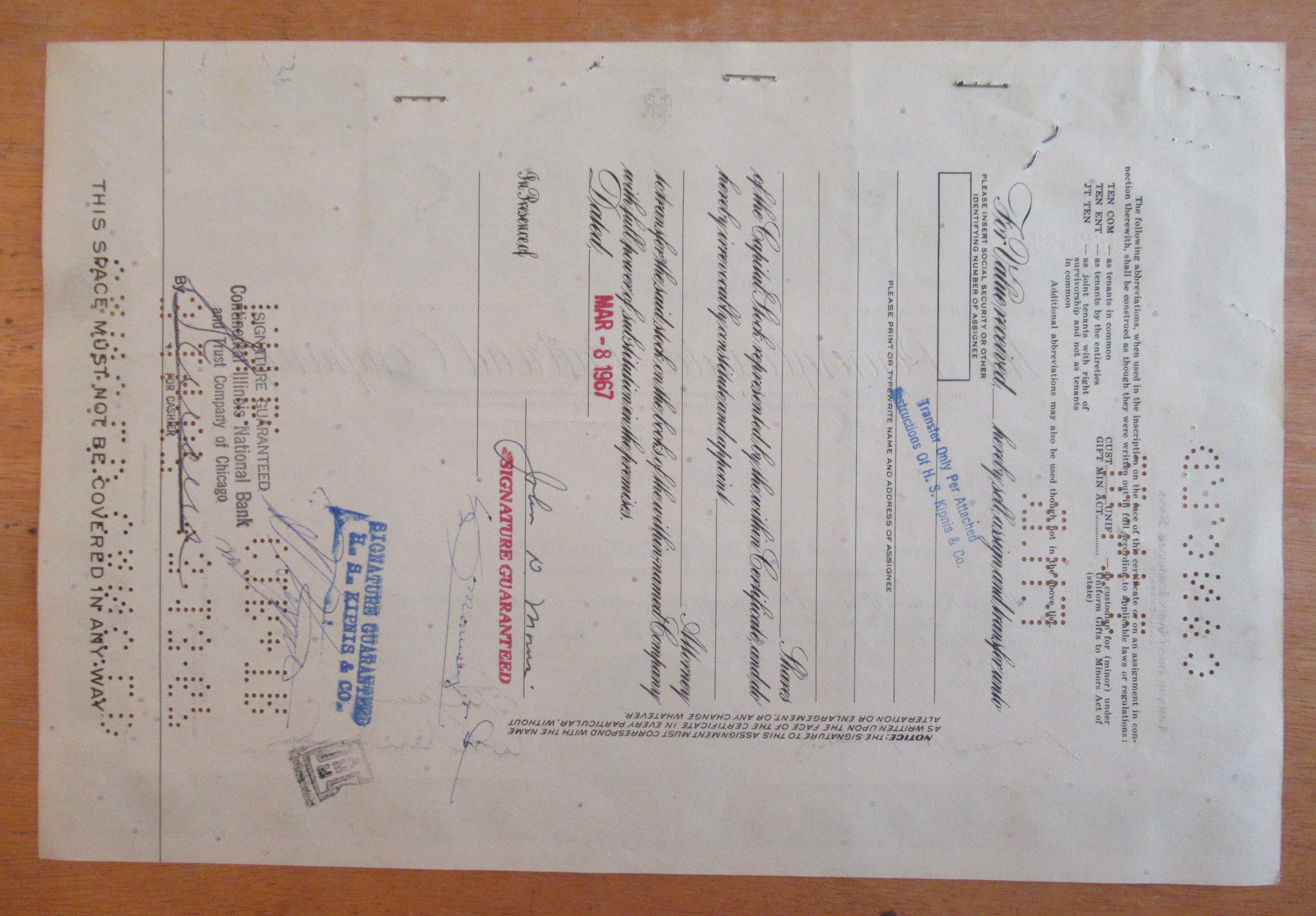 1966 The Pennsylvania Railroad Stock Certificate