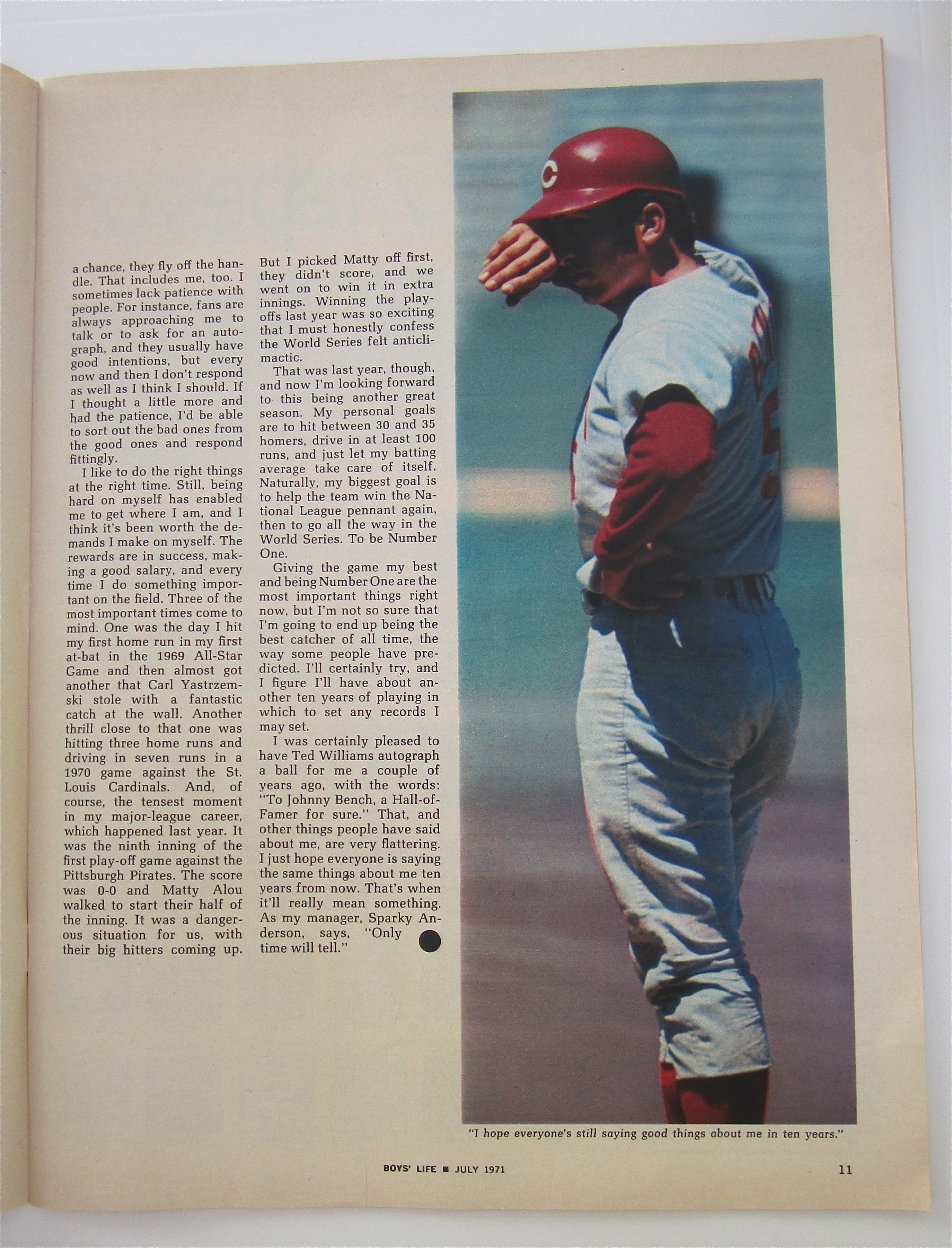 Boys Life Magazine July 1971 Johnny Bench
