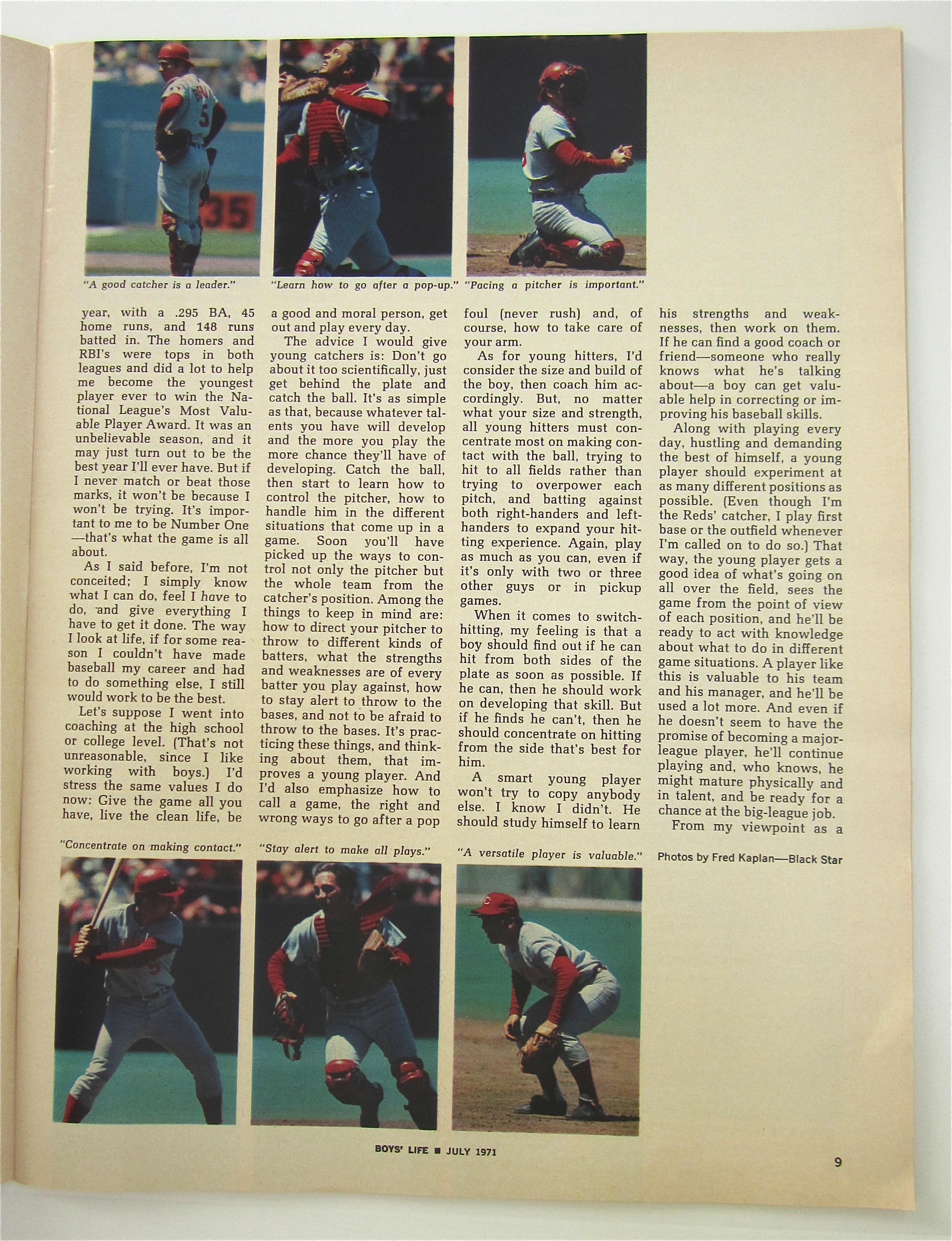 Boys Life Magazine July 1971 Johnny Bench