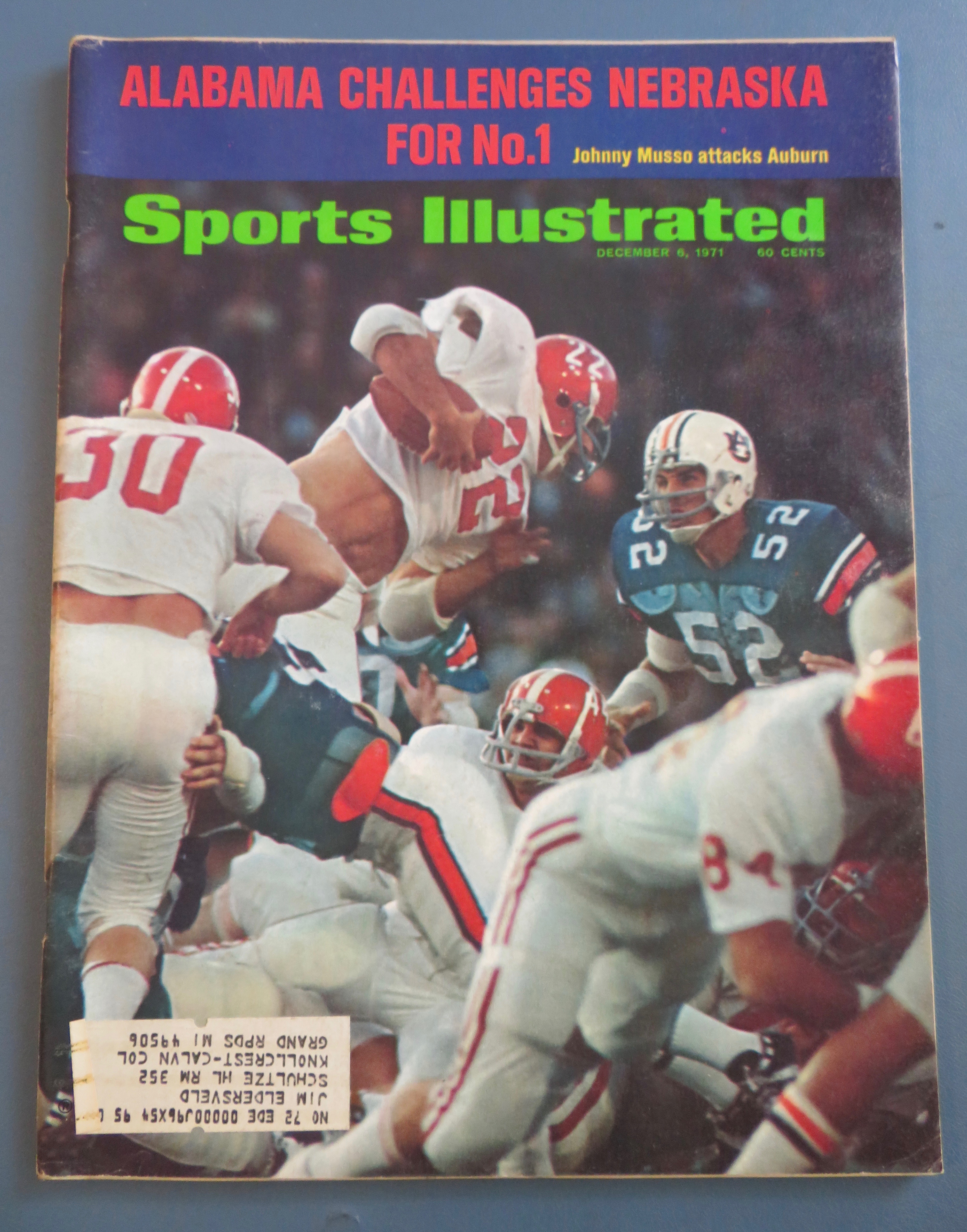 Sports Illustrated Magazine December 6, 1971 J. Musso