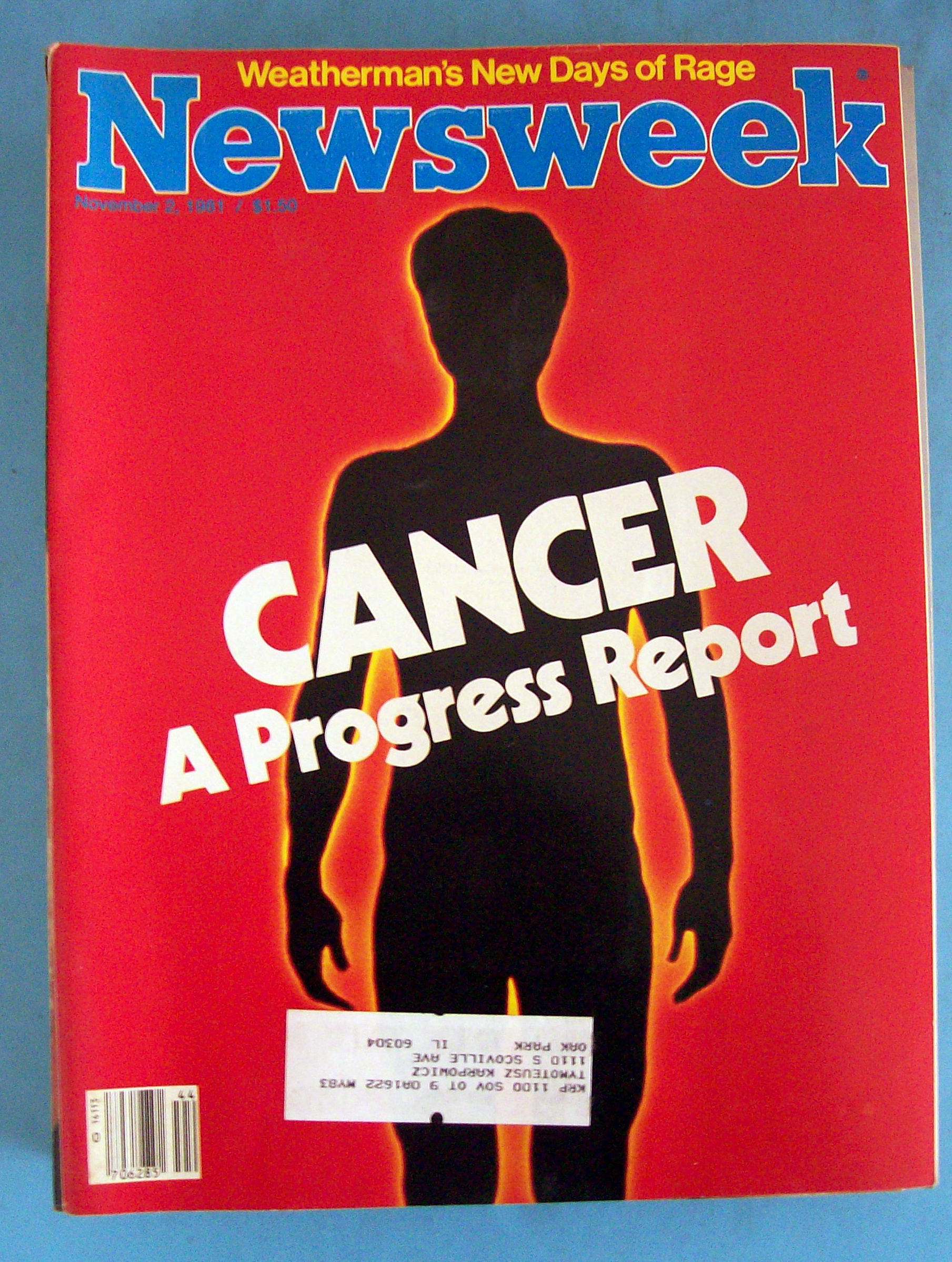 Newsweek Magazine - November 2, 1981 - Cancer