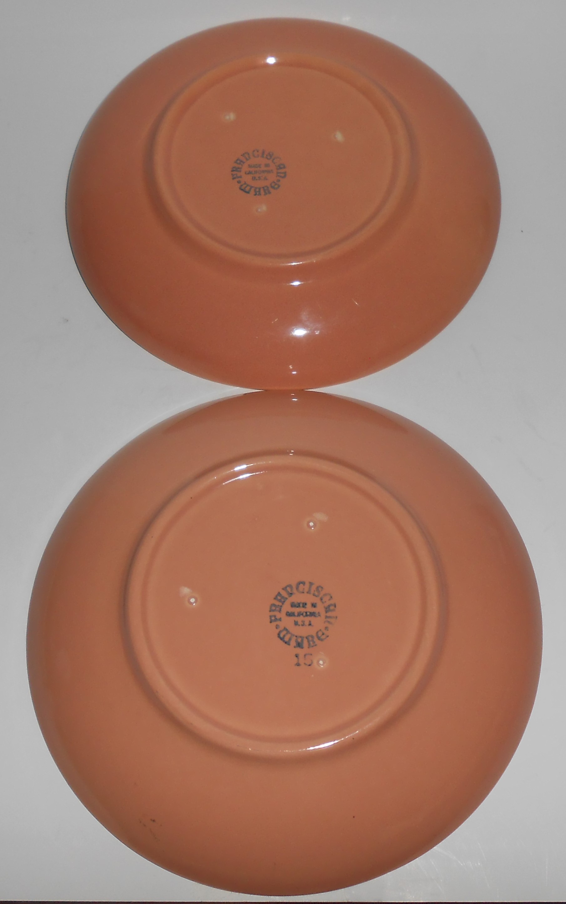 Franciscan Pottery El Patio Gloss Coral Jumbo Saucer
