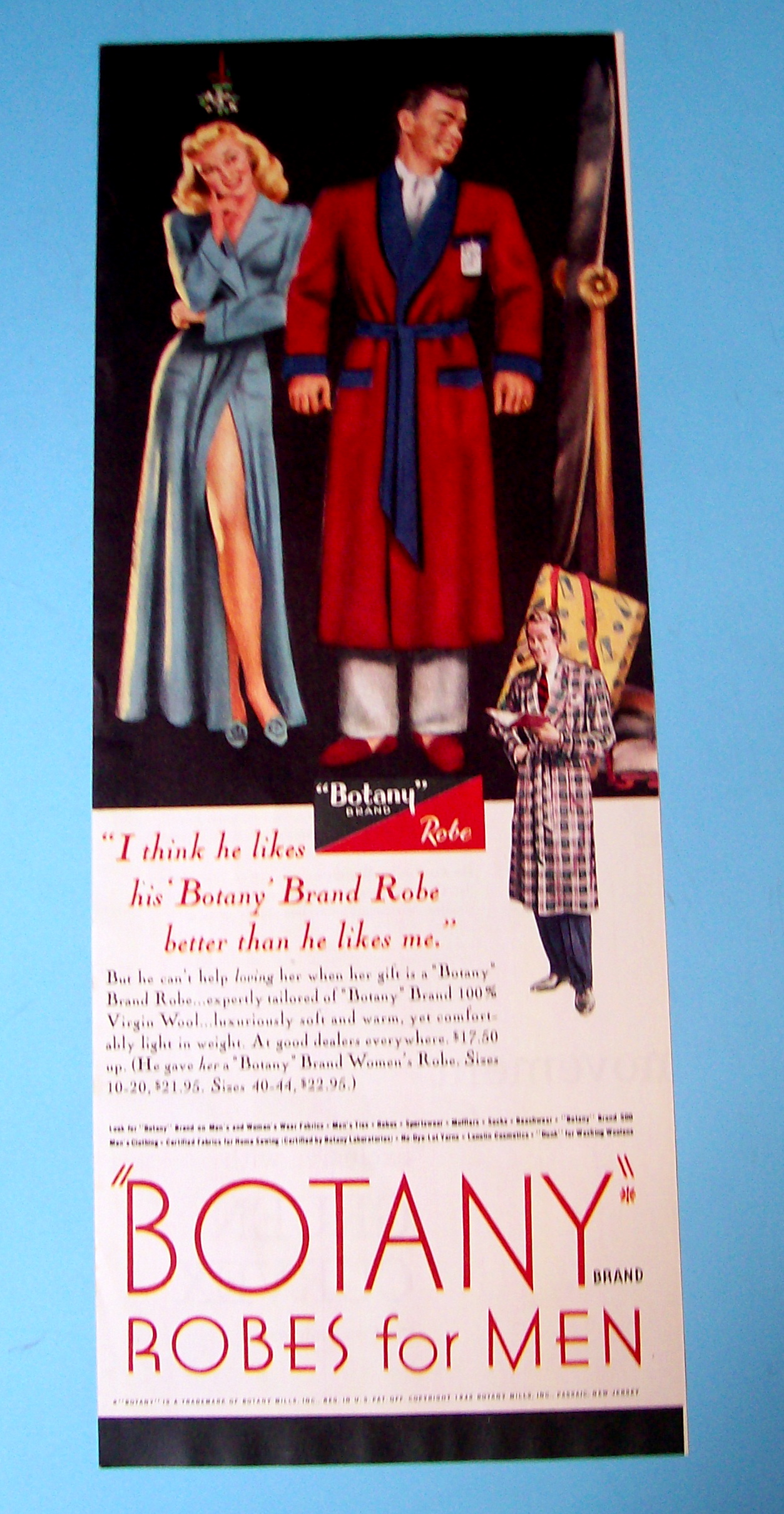 1948 Botany Robes For Men with Woman Staring At Man