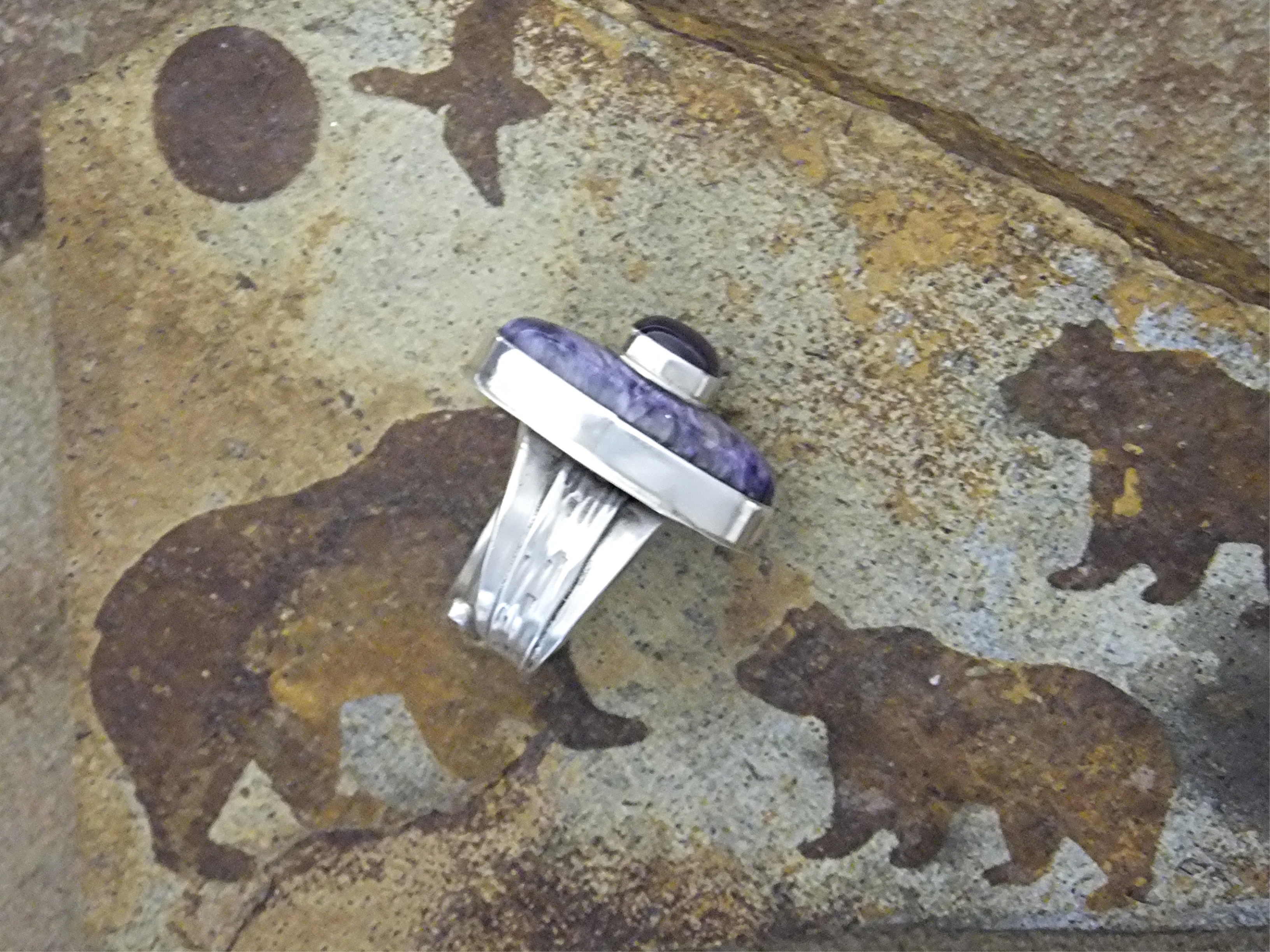 David Troutman  Charoite Amethyst Sterling Silver Ring
