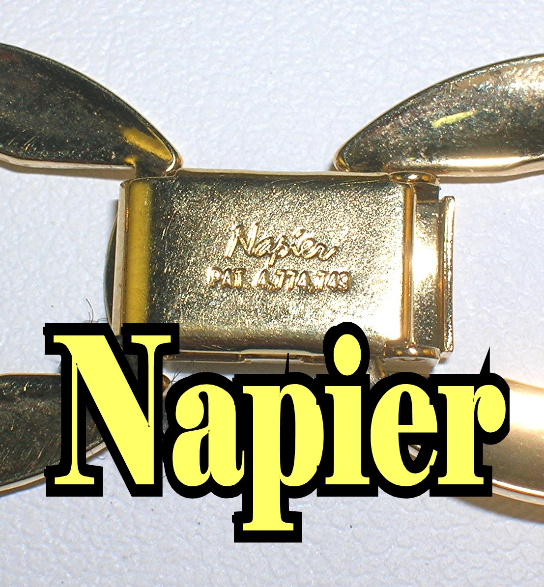 NAPIER Necklace, Patented Vintage Gold