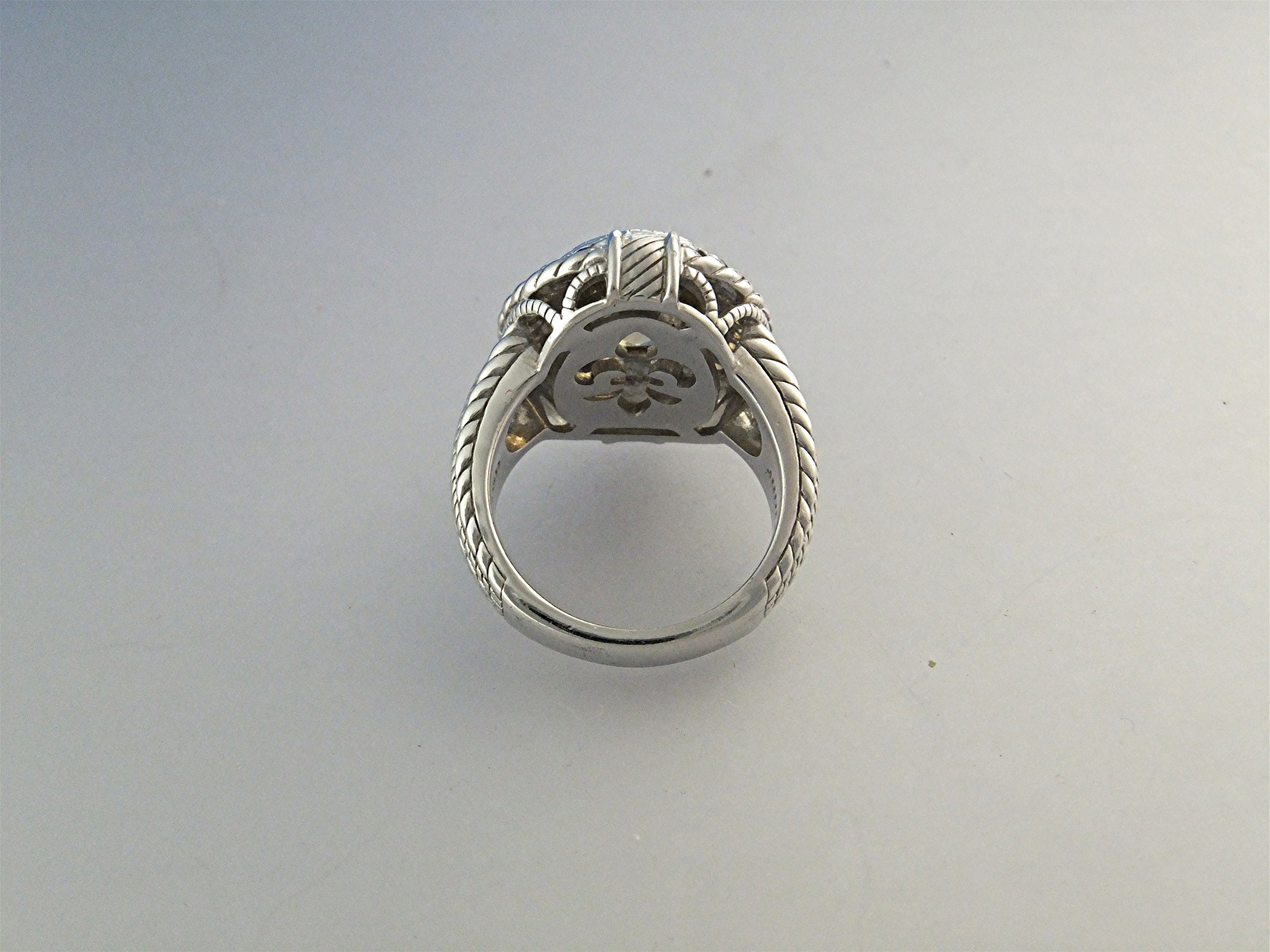 Ring Sterling Silver Citrine and CZ Judith Ripka