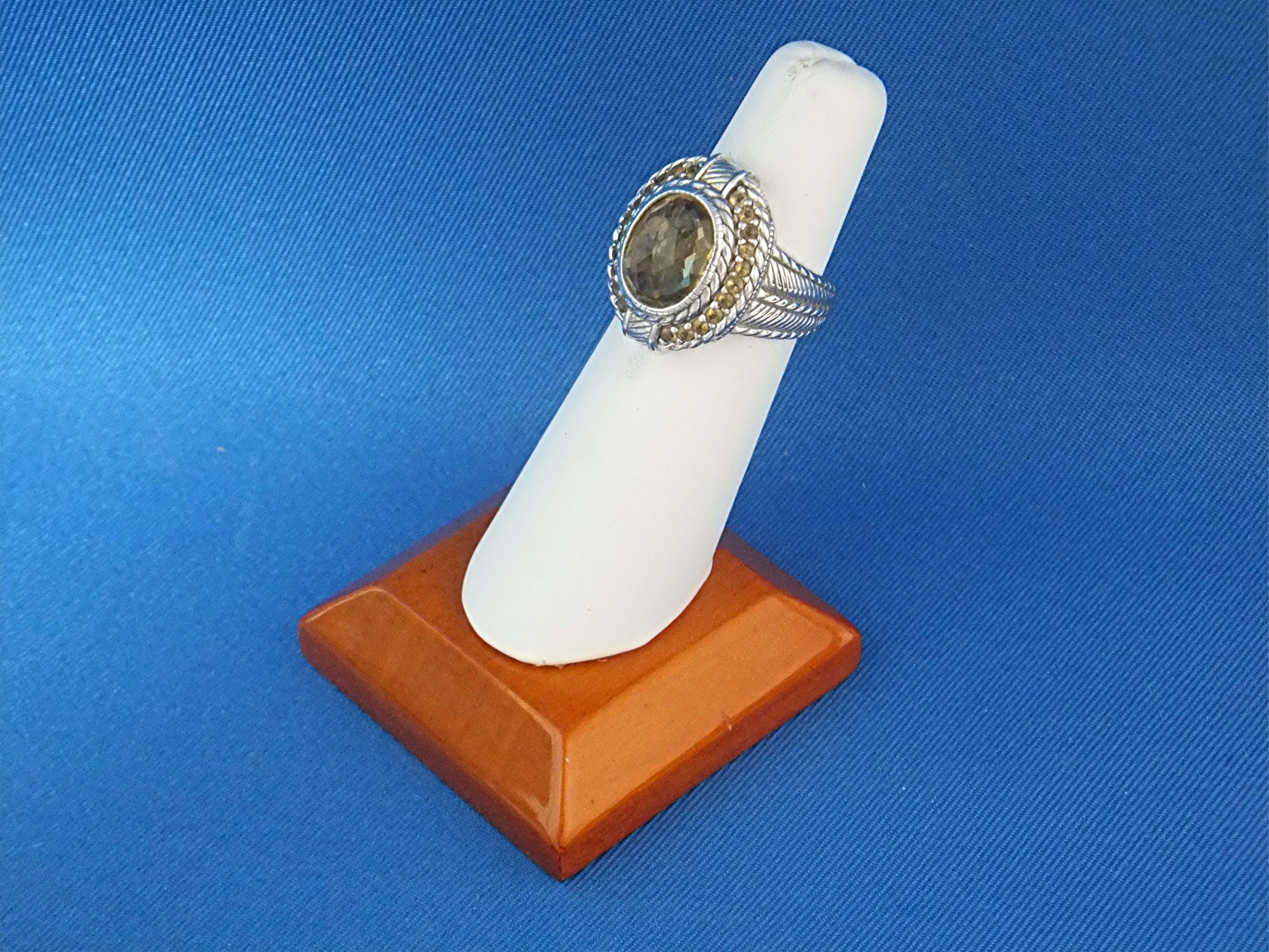 Ring Sterling Silver Citrine and CZ Judith Ripka