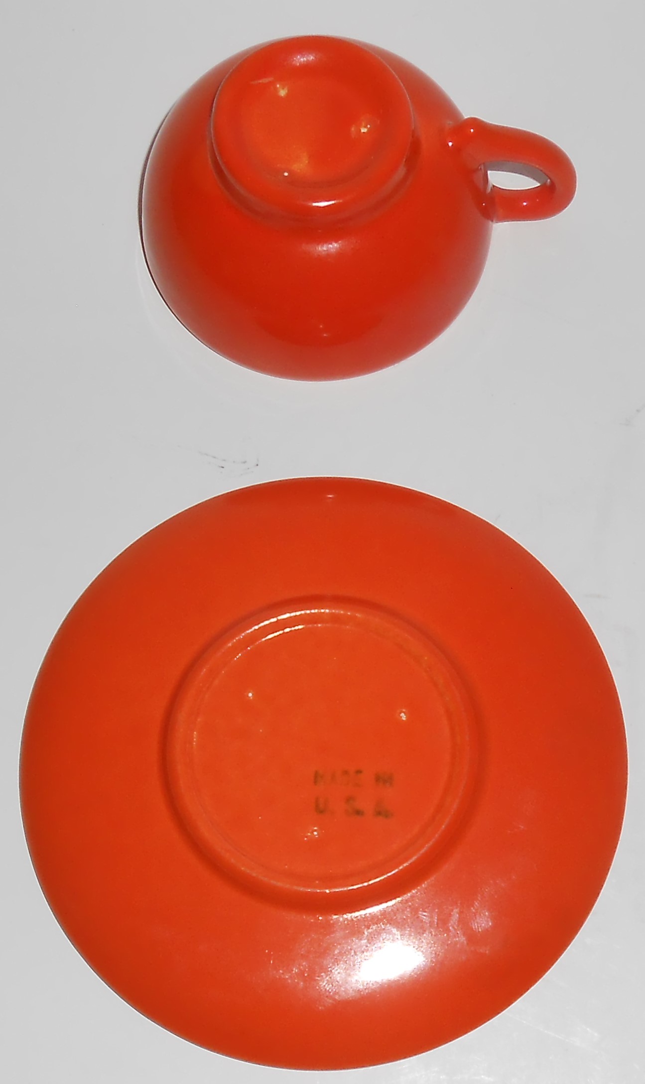 Franciscan Pottery El Patio Flame Orange Demi Cup/Sau