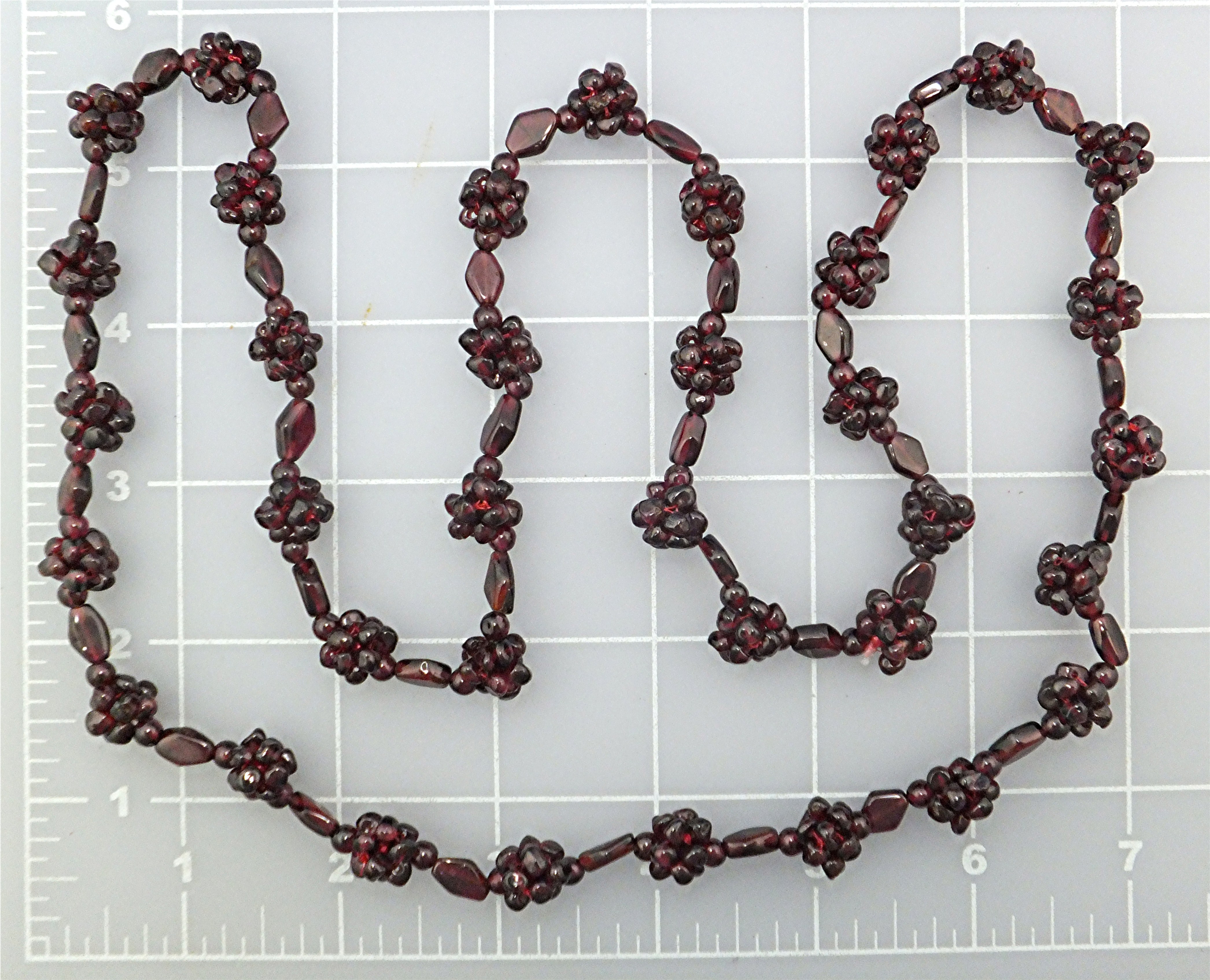 Necklace Garnet  Beads Clusters
