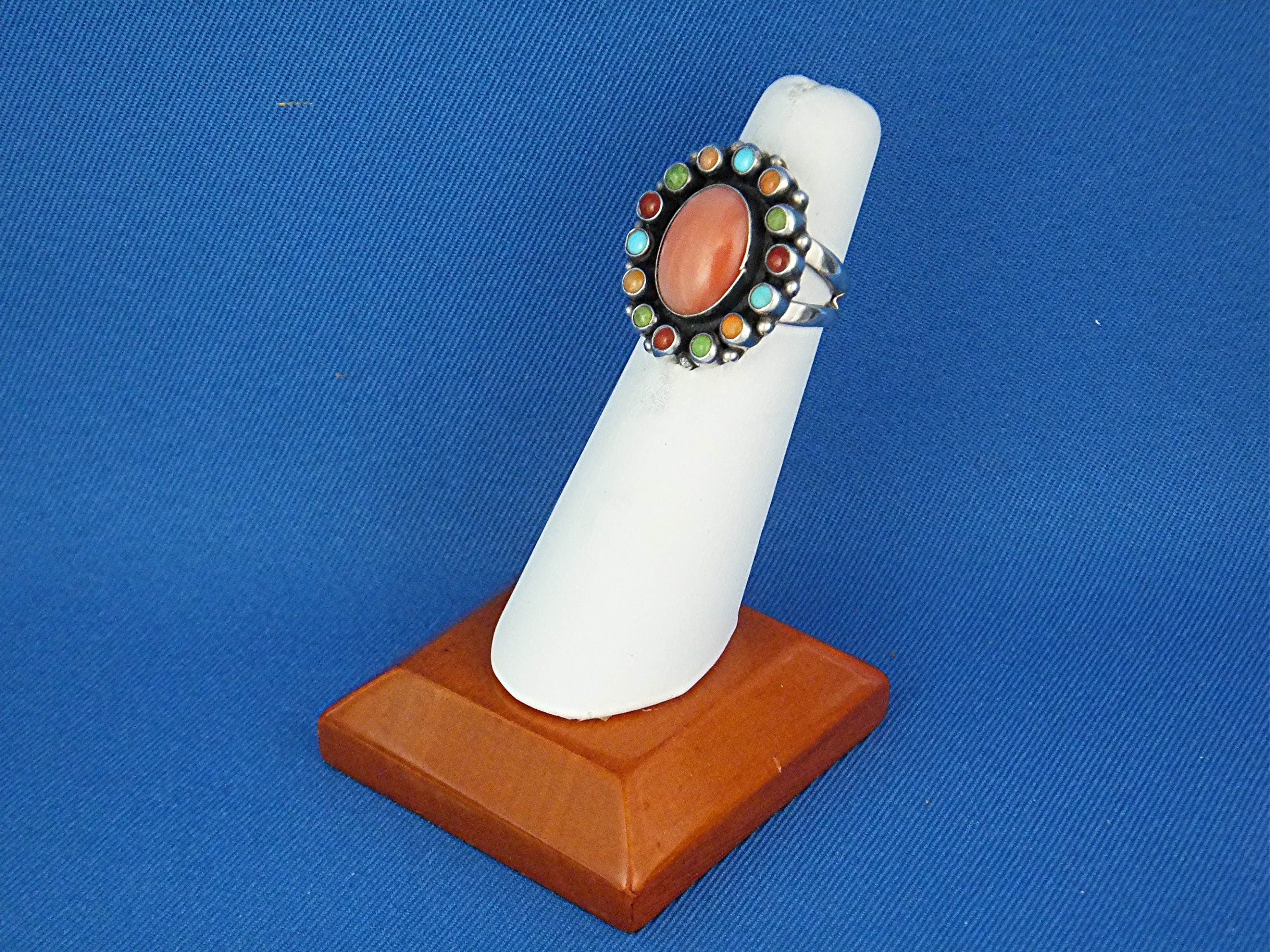 Coral Turquoise Gaspeite Sterling Silver Ring LEO FEENE