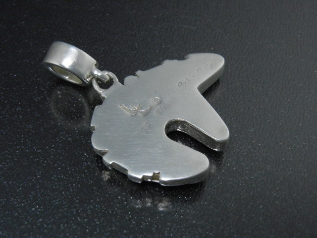 CALVIN BEGAY Sterling Silver Opal Tiger Eye Inlay Bear