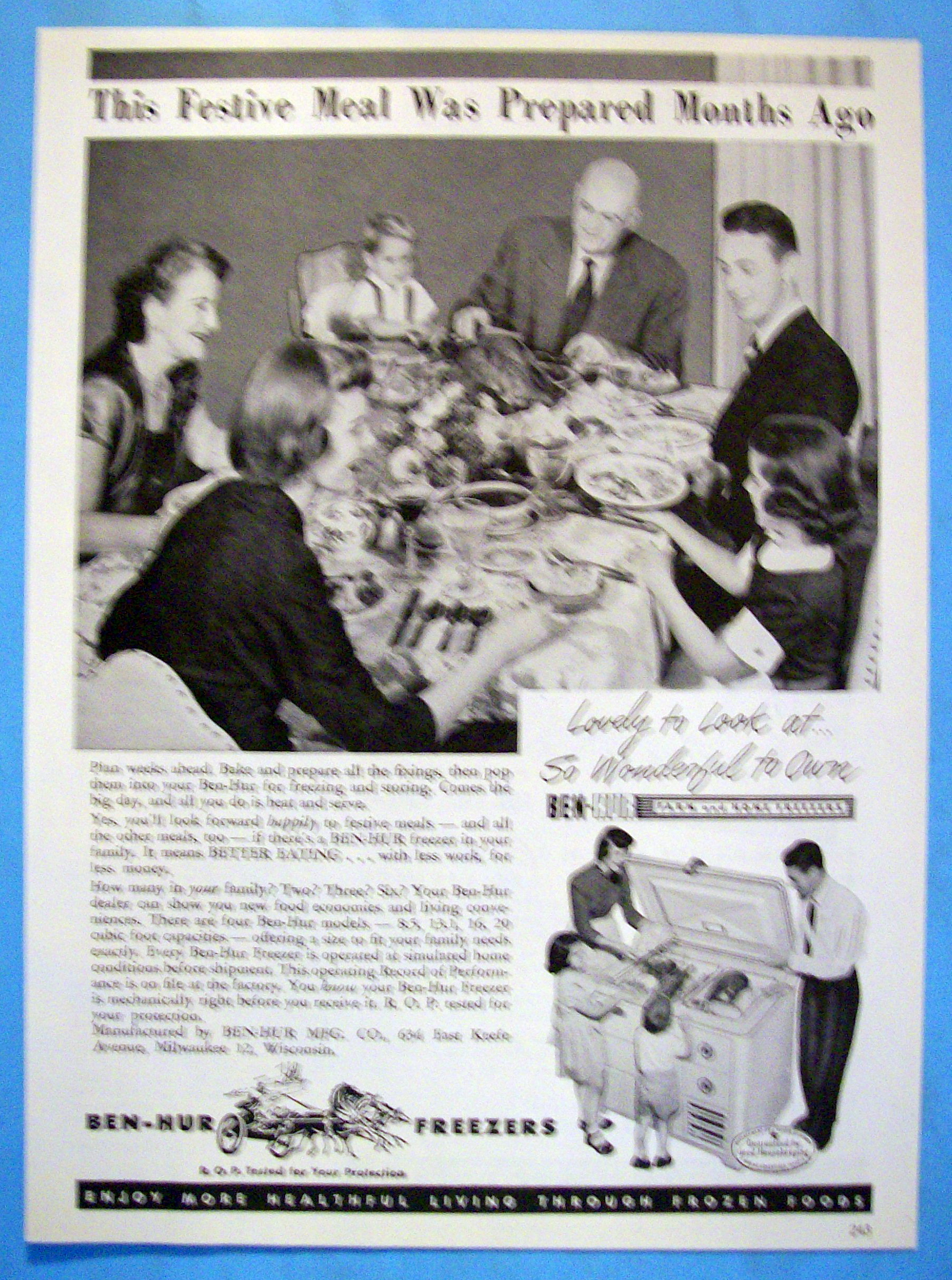 Vintage Ad: 1951 Ben-Hur Freezers