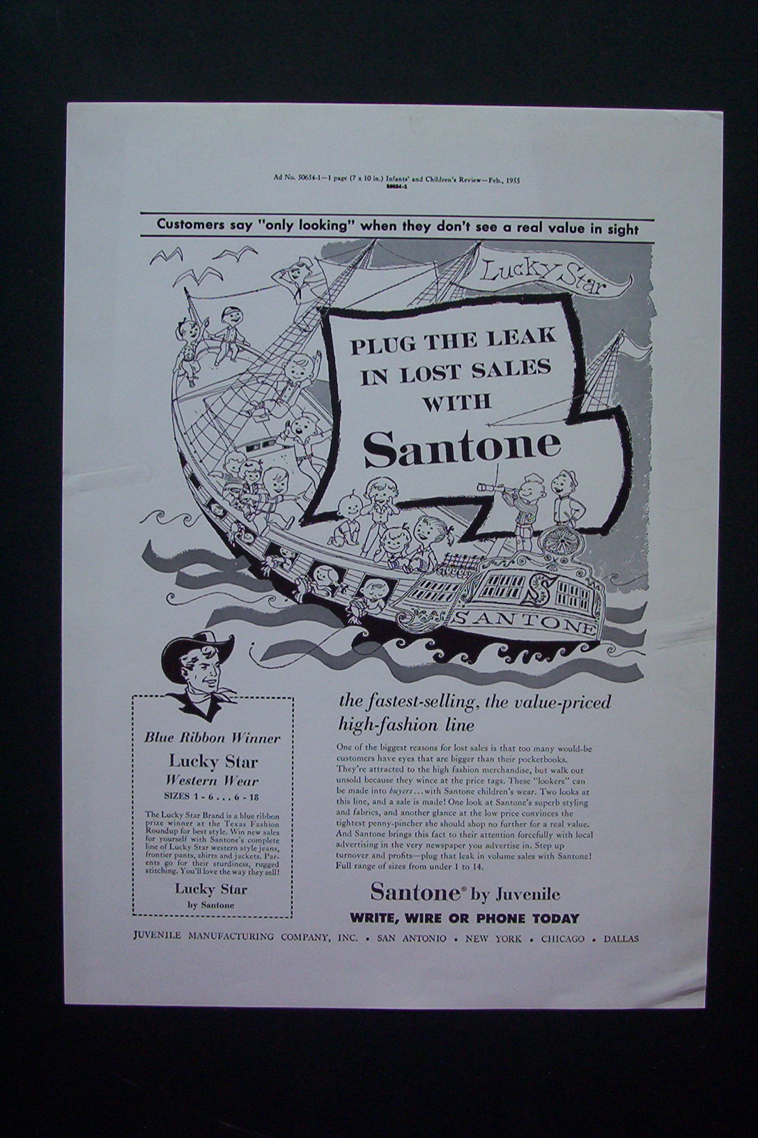 1955 Pantone with Boat with Many Children on Boat