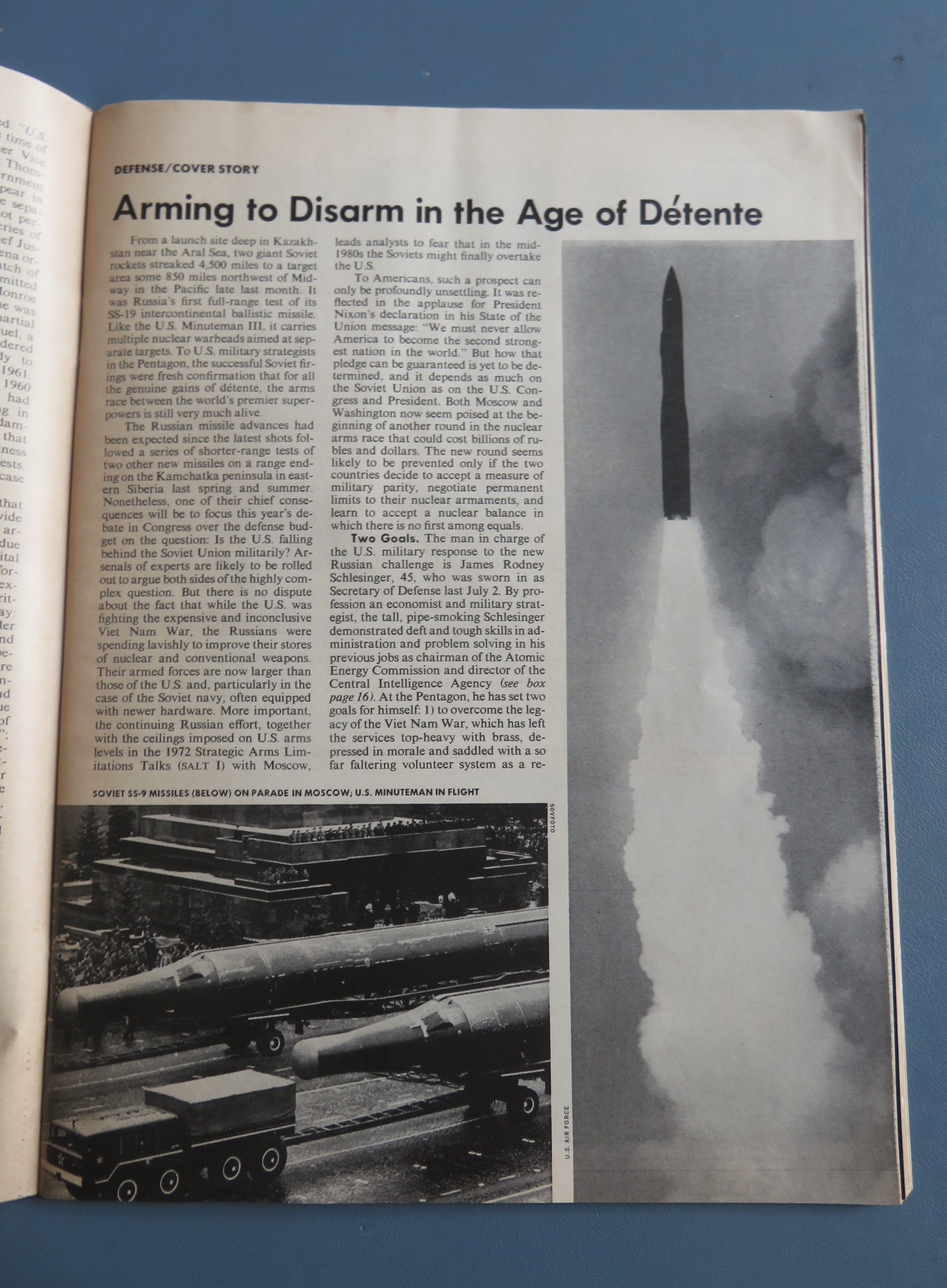 Time Magazine February 11, 1974 Schlesinger