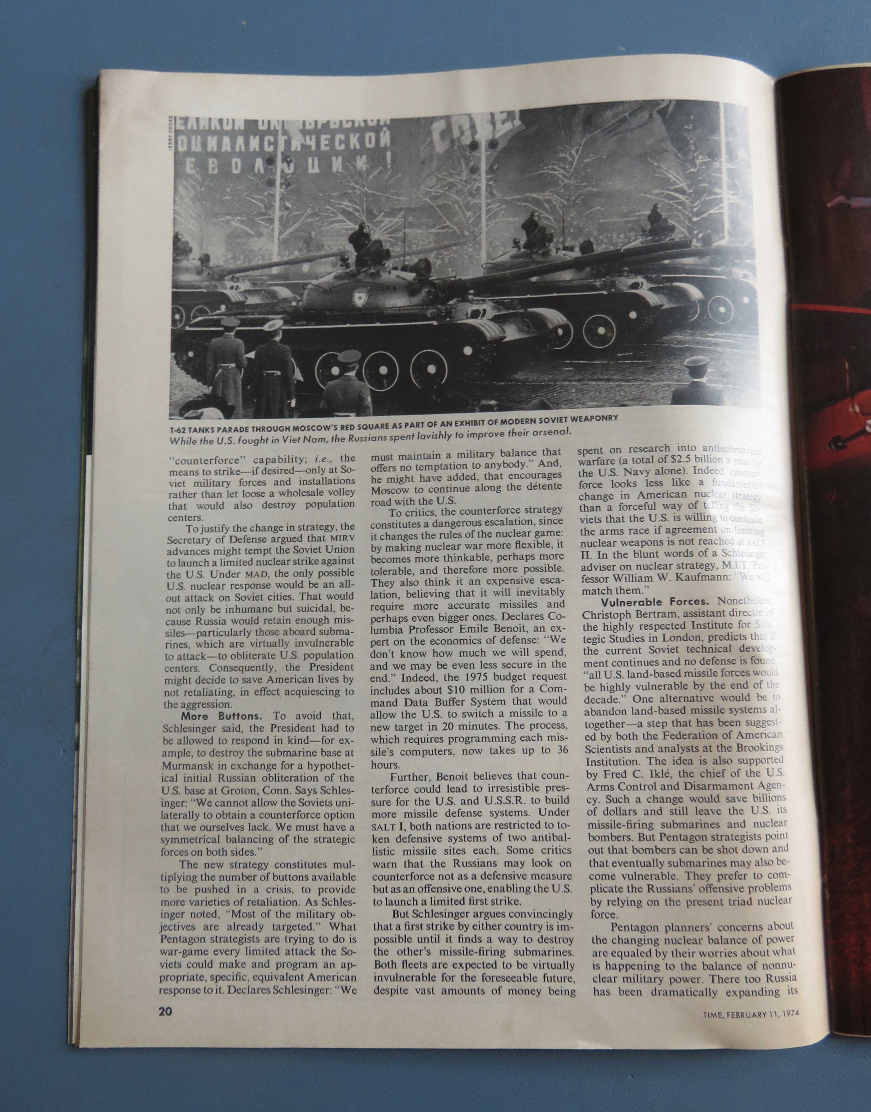 Time Magazine February 11, 1974 Schlesinger