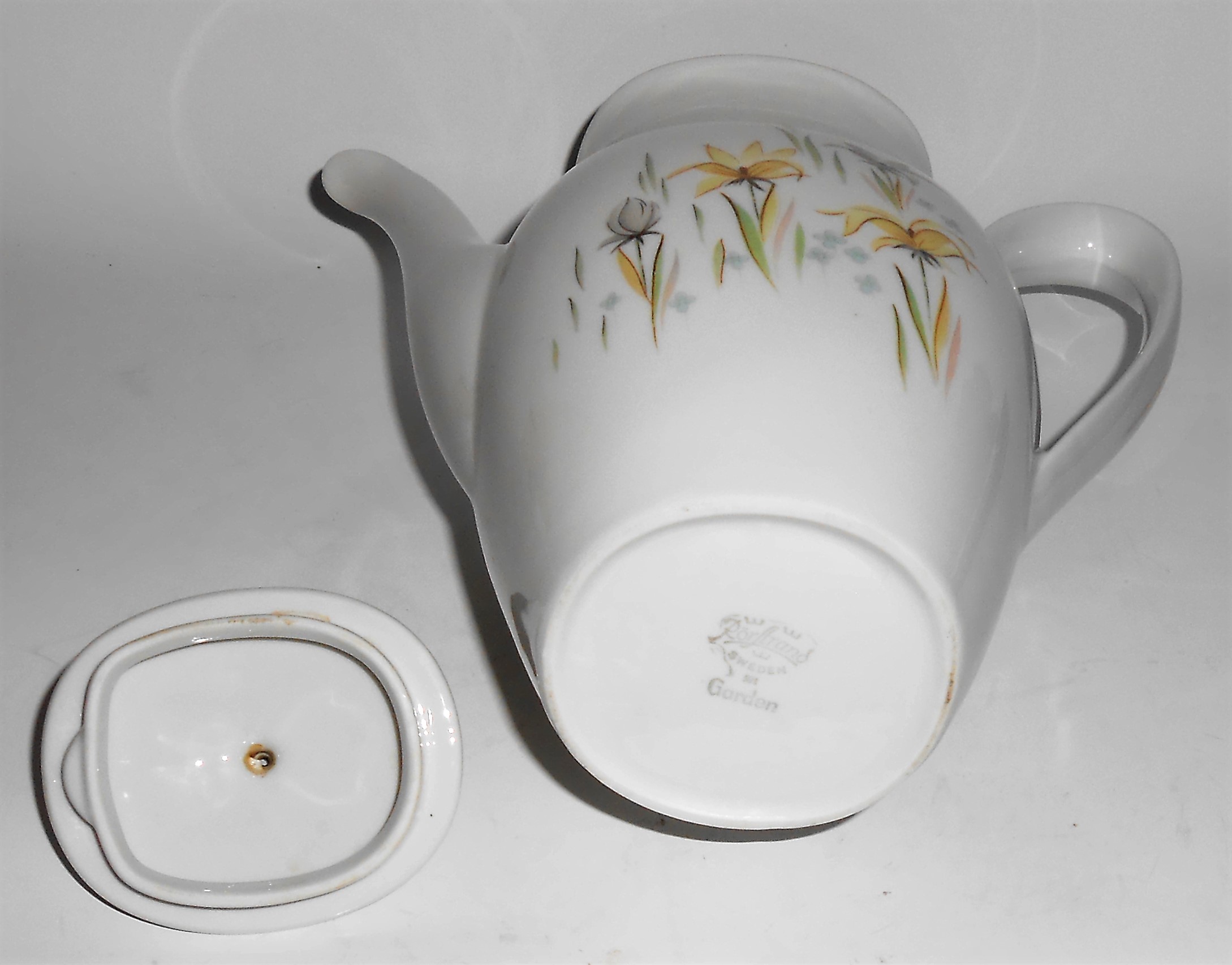 Rorstrand Porcelain China Floral w/Gold Garden Coffee