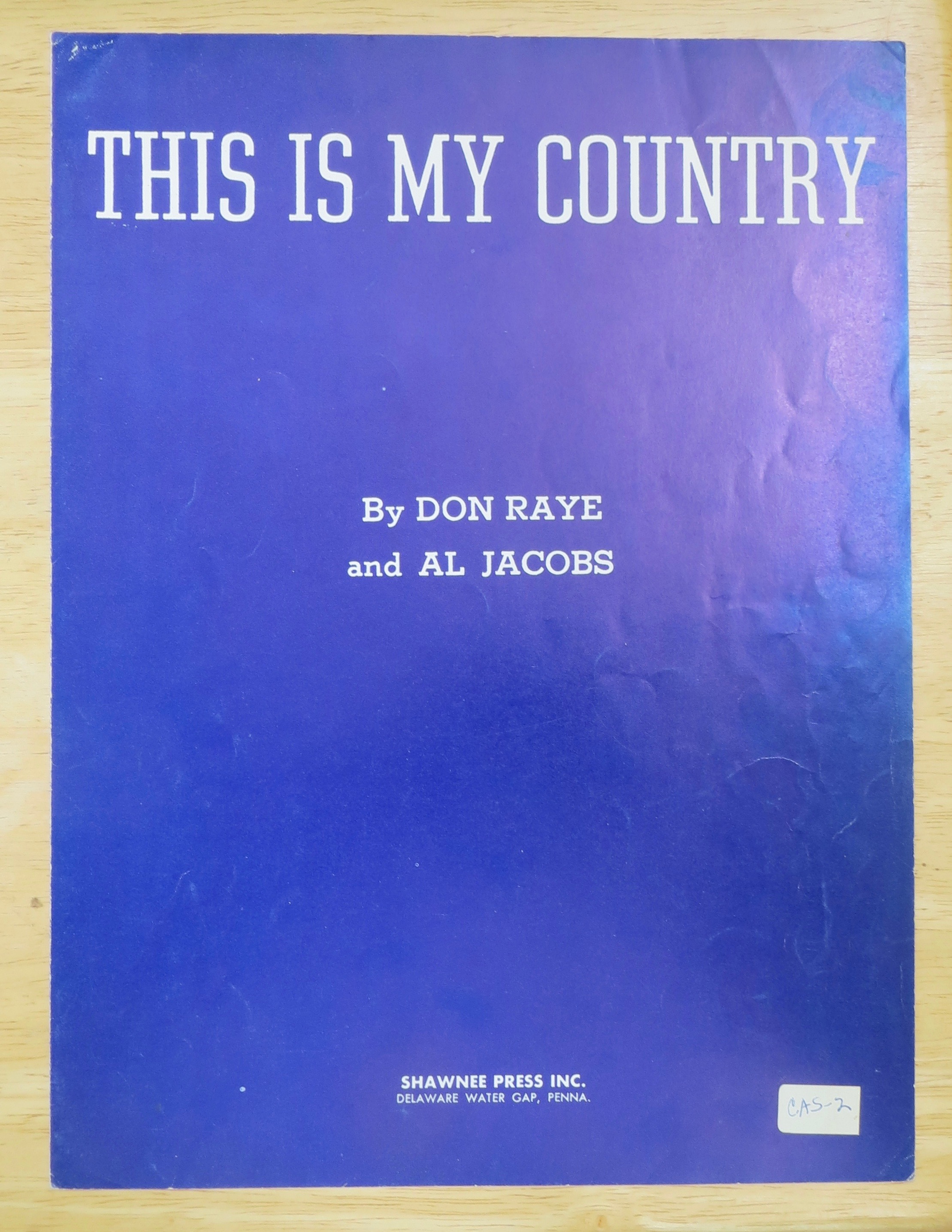 1940 This Is My Country Sheet Music