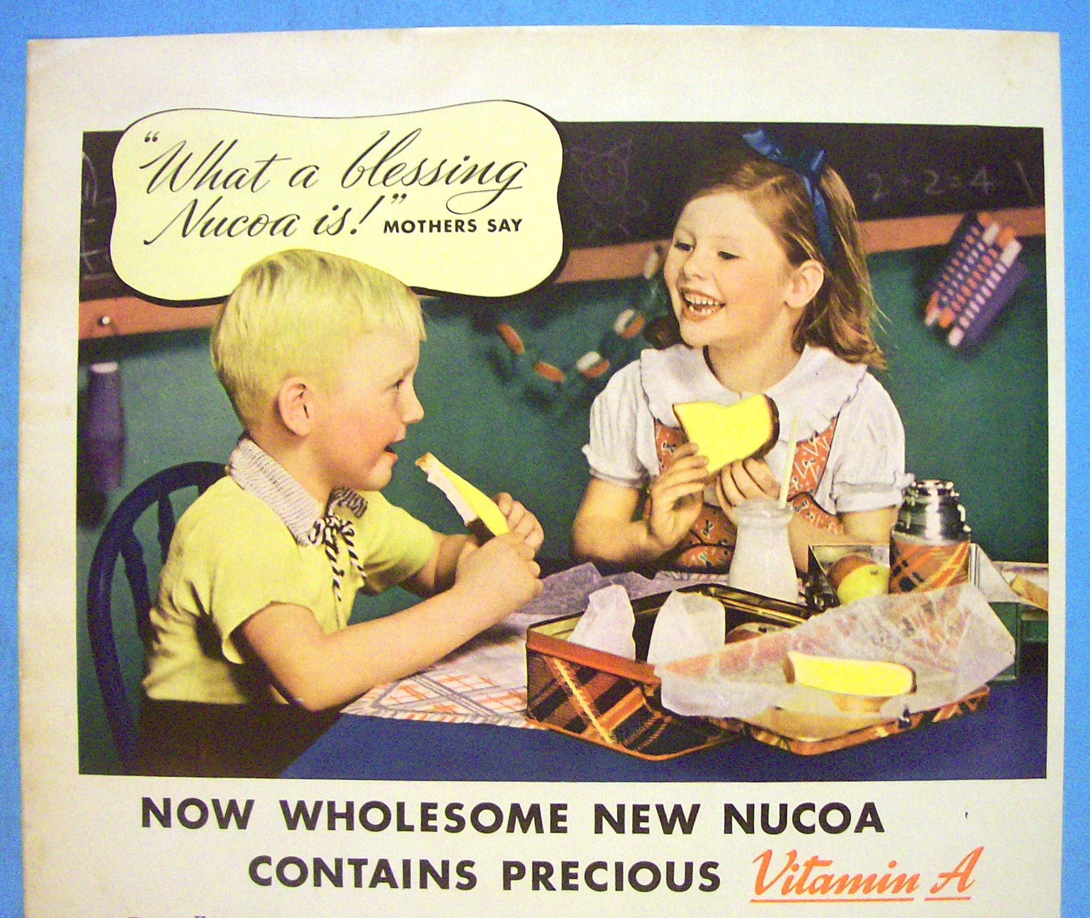 1938 Nucoa Margarine w/ Children Eating Bread