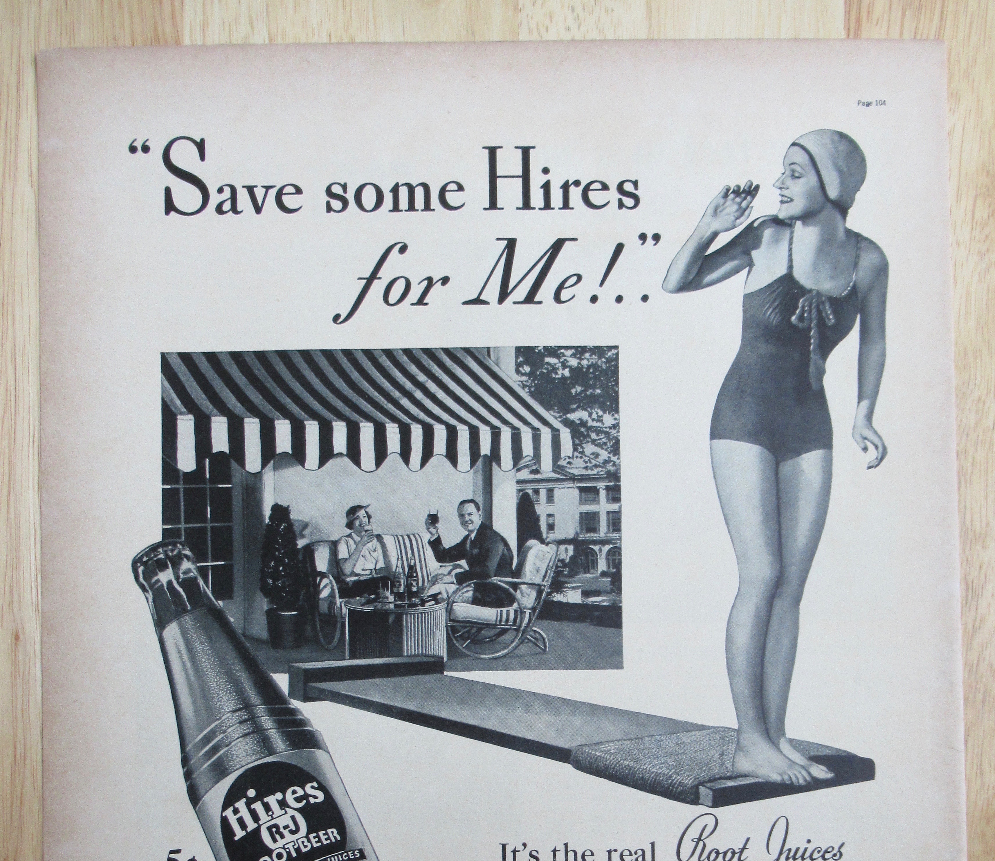 1937 Hires Root Beer with Girl on the Diving Board