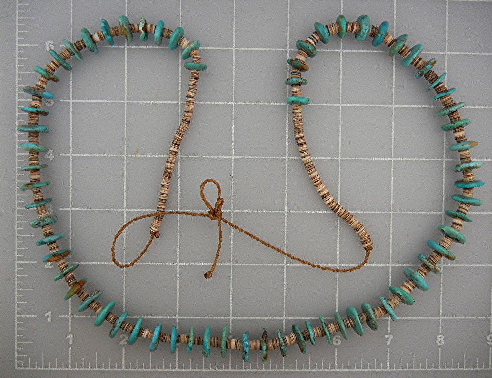 Native American Turquoise Nuggets and Heishi Necklace