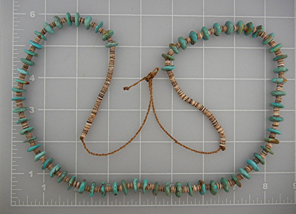Native American Turquoise Nuggets and Heishi Necklace