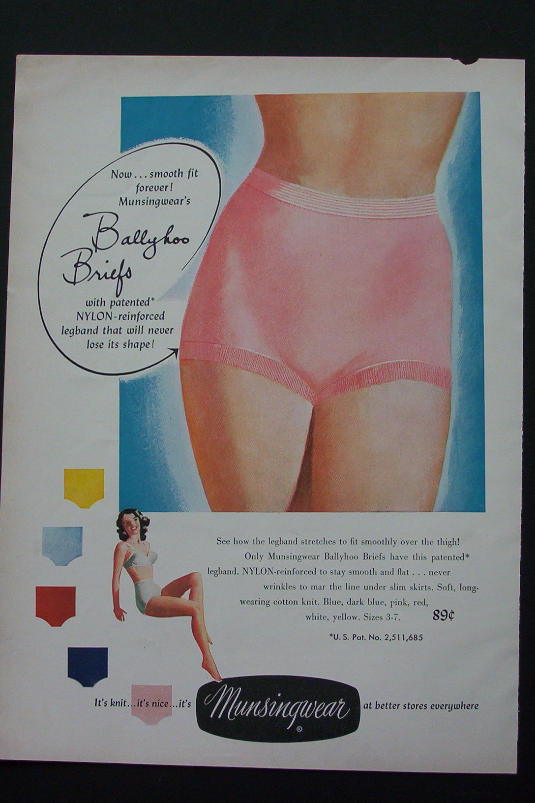 1951 Munsingwear's Ballyhoo Briefs with Woman Wearing