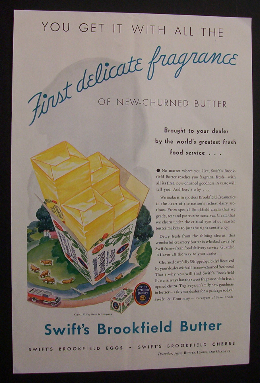 1932  Swift's  Brookfield  Butter