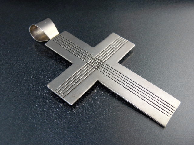 Native American Sterling Silver Large Cross Uncle Sam W