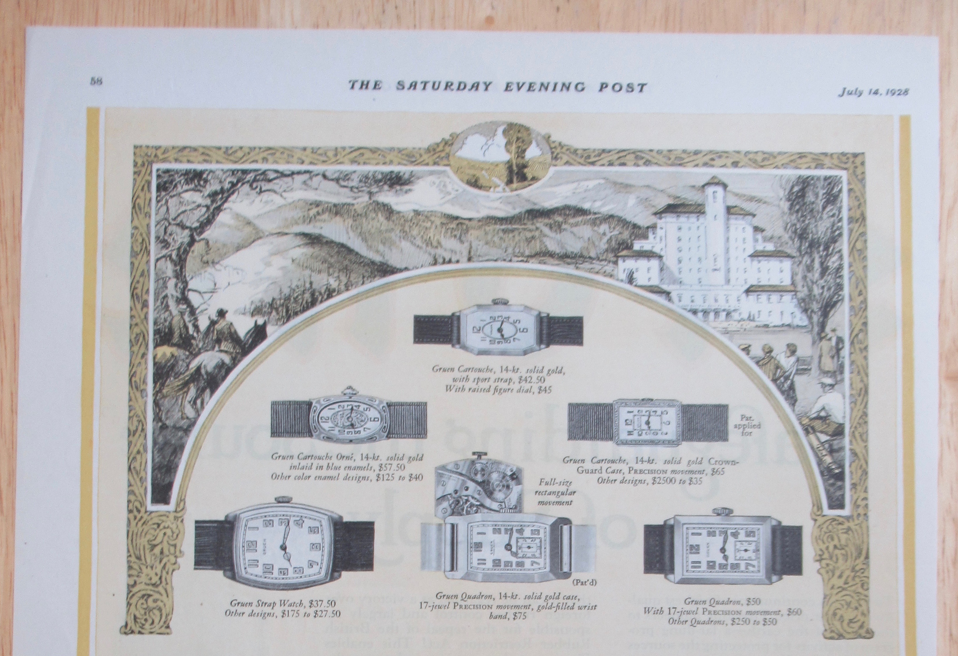 1928 Gruen Guild Watches with Different Watches