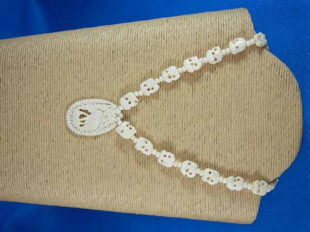 Bone Elephant Carved Necklace