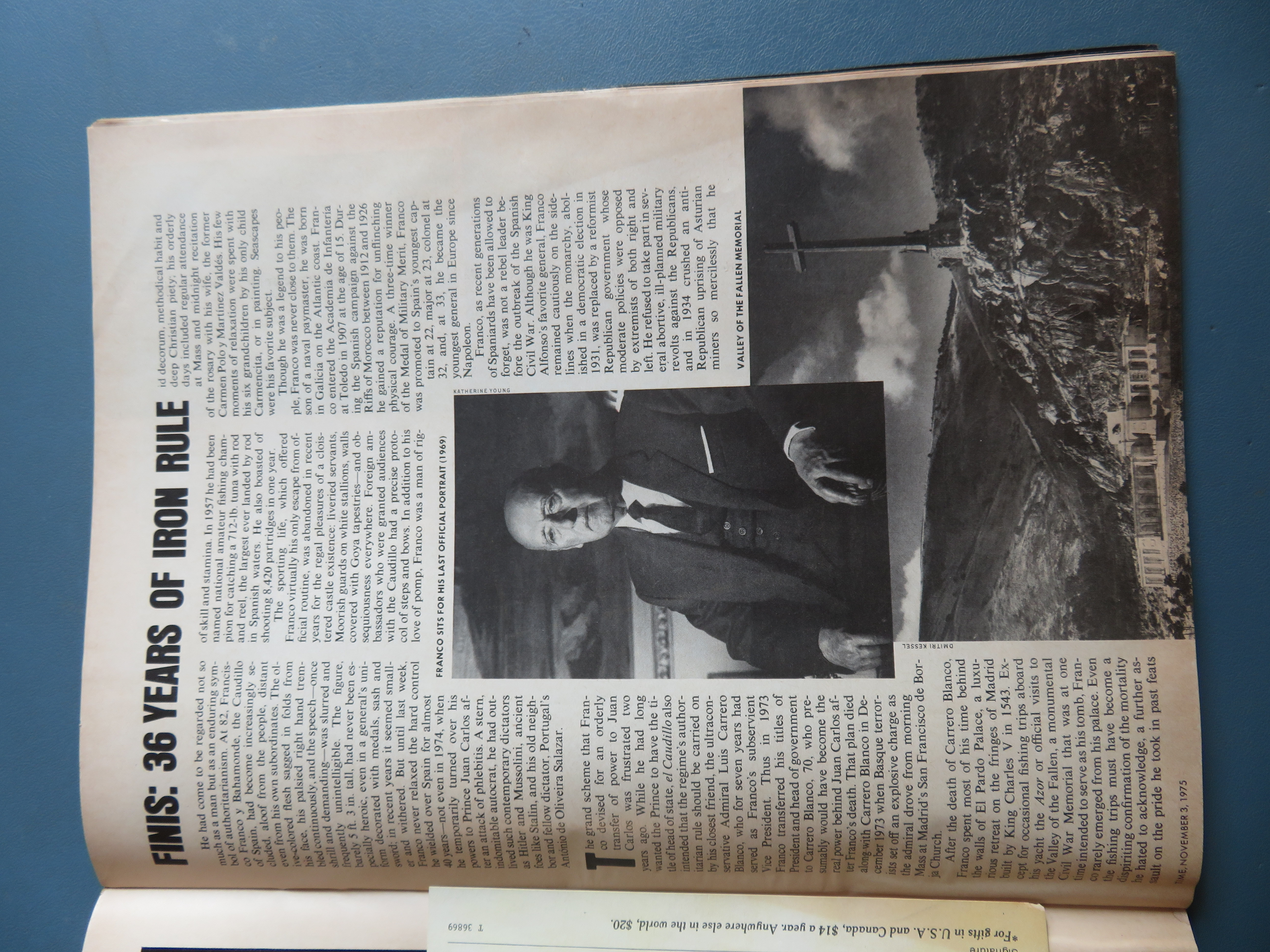 Time Magazine November 3, 1975 Spain After Franco
