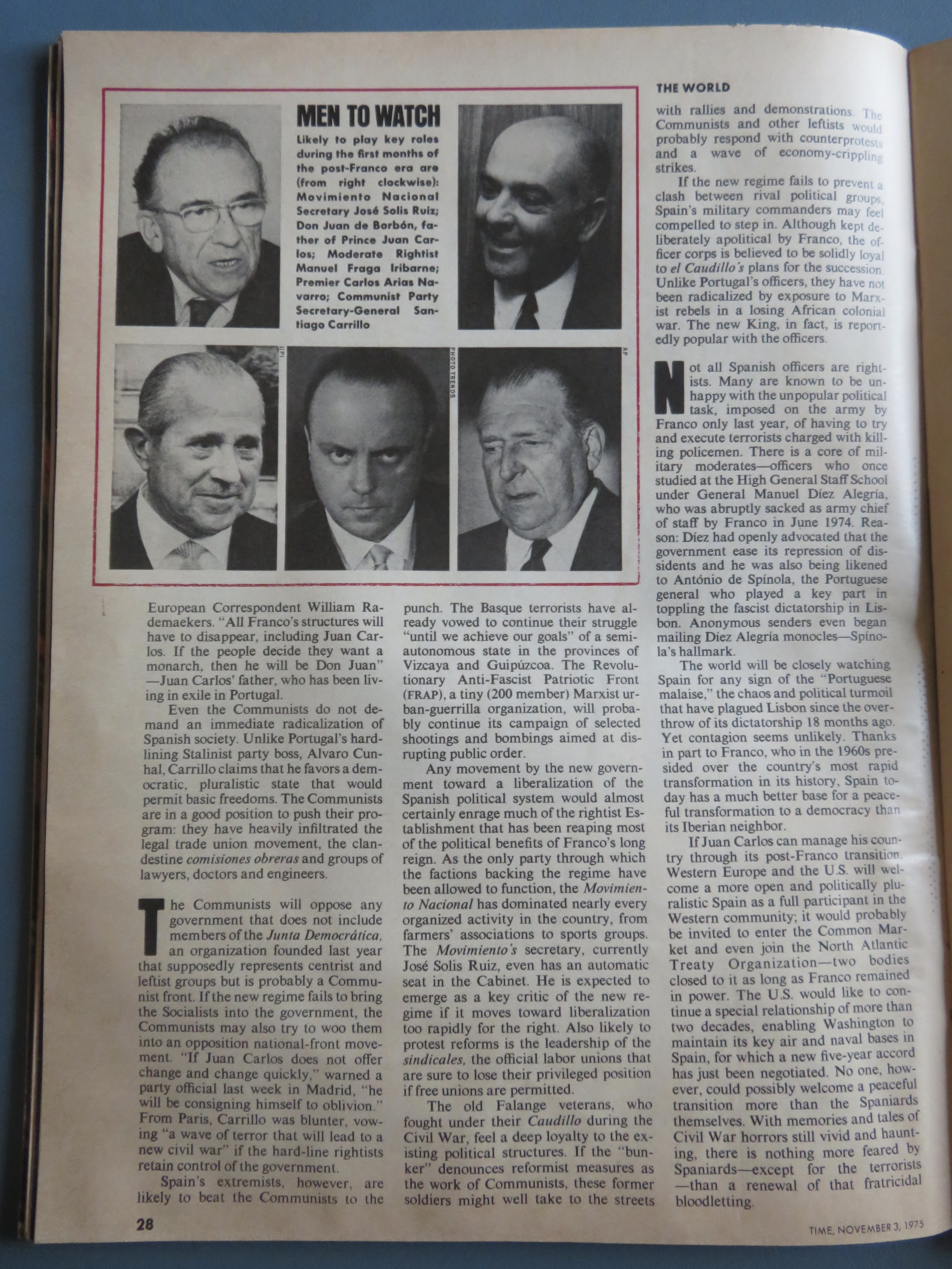 Time Magazine November 3, 1975 Spain After Franco