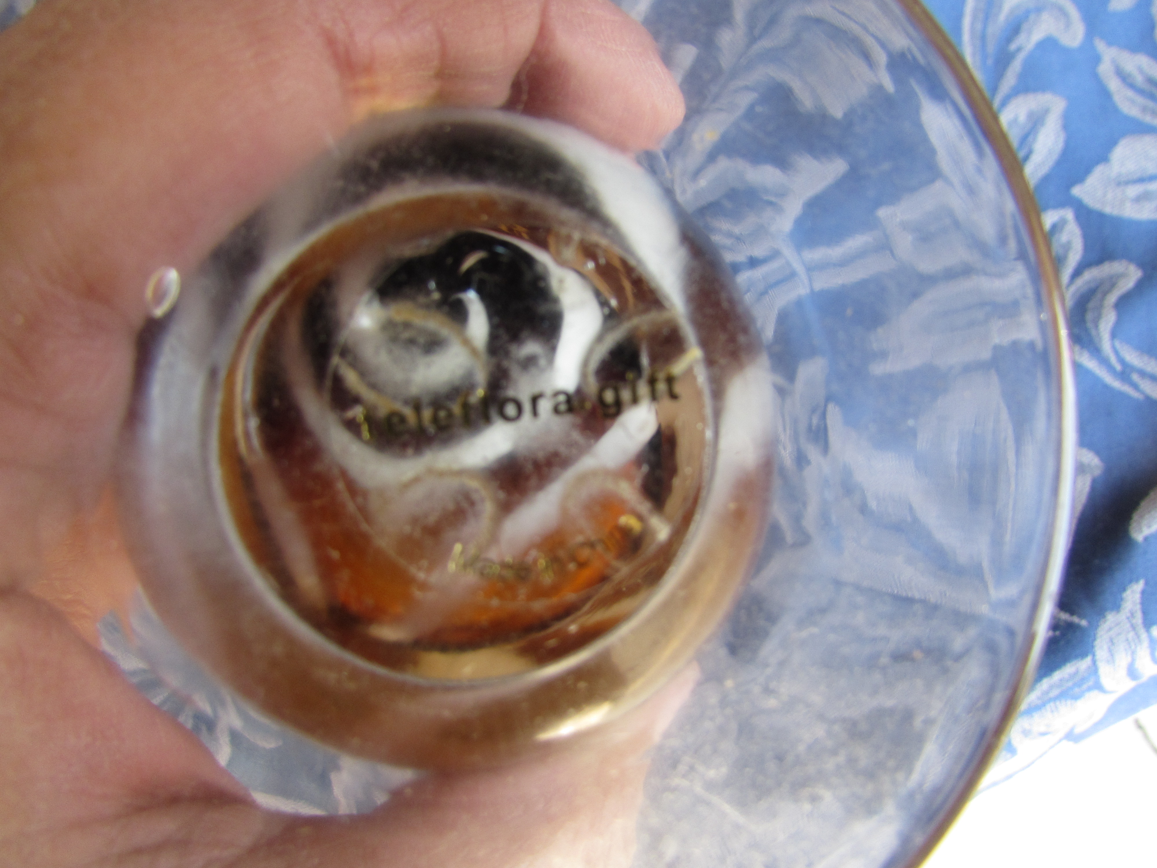 Teleflora Footed Vase Brown Amber White Swirl Glass
