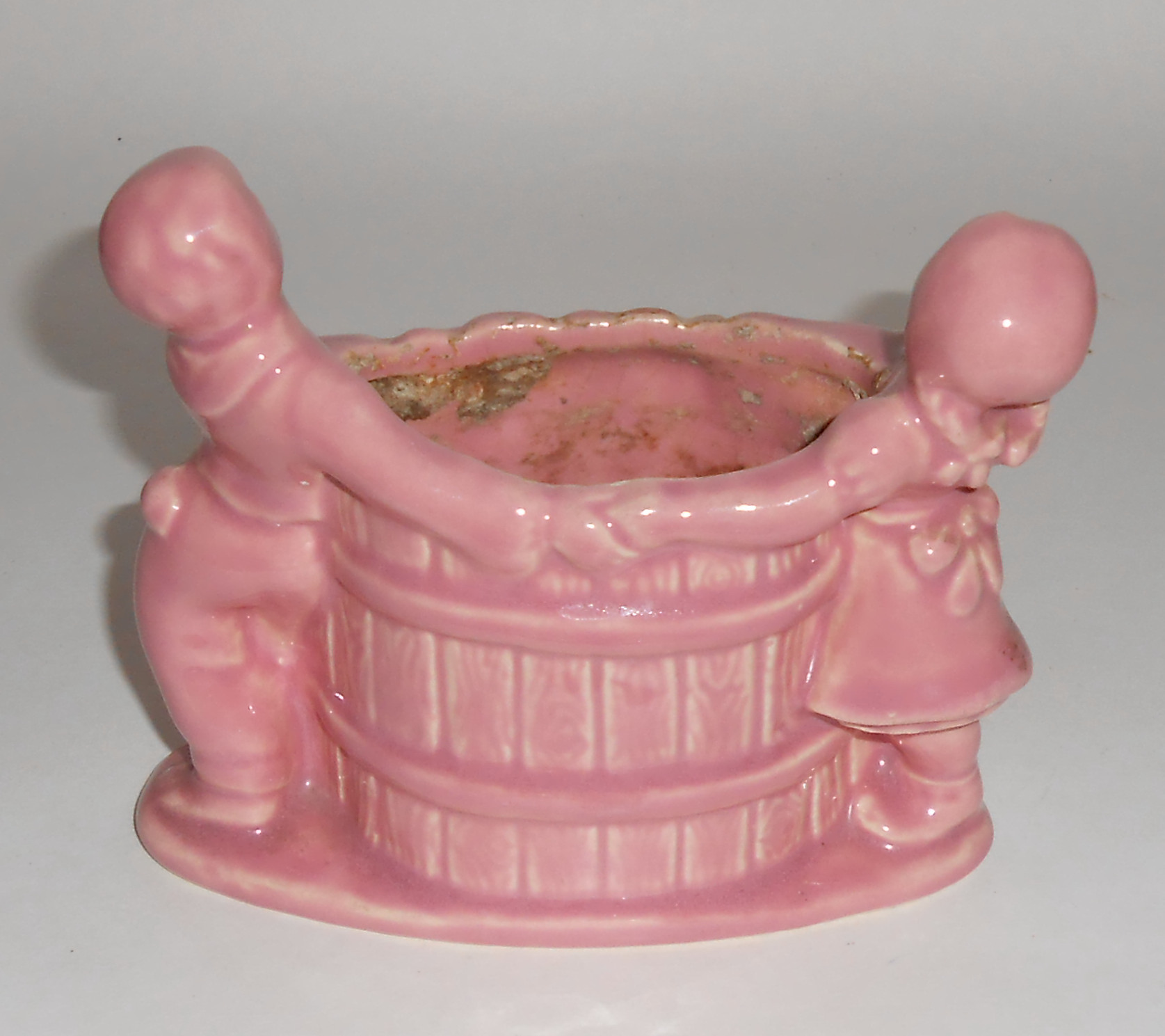 Shawnee Pottery Boy & Girl Pink Barn Dance Planter!