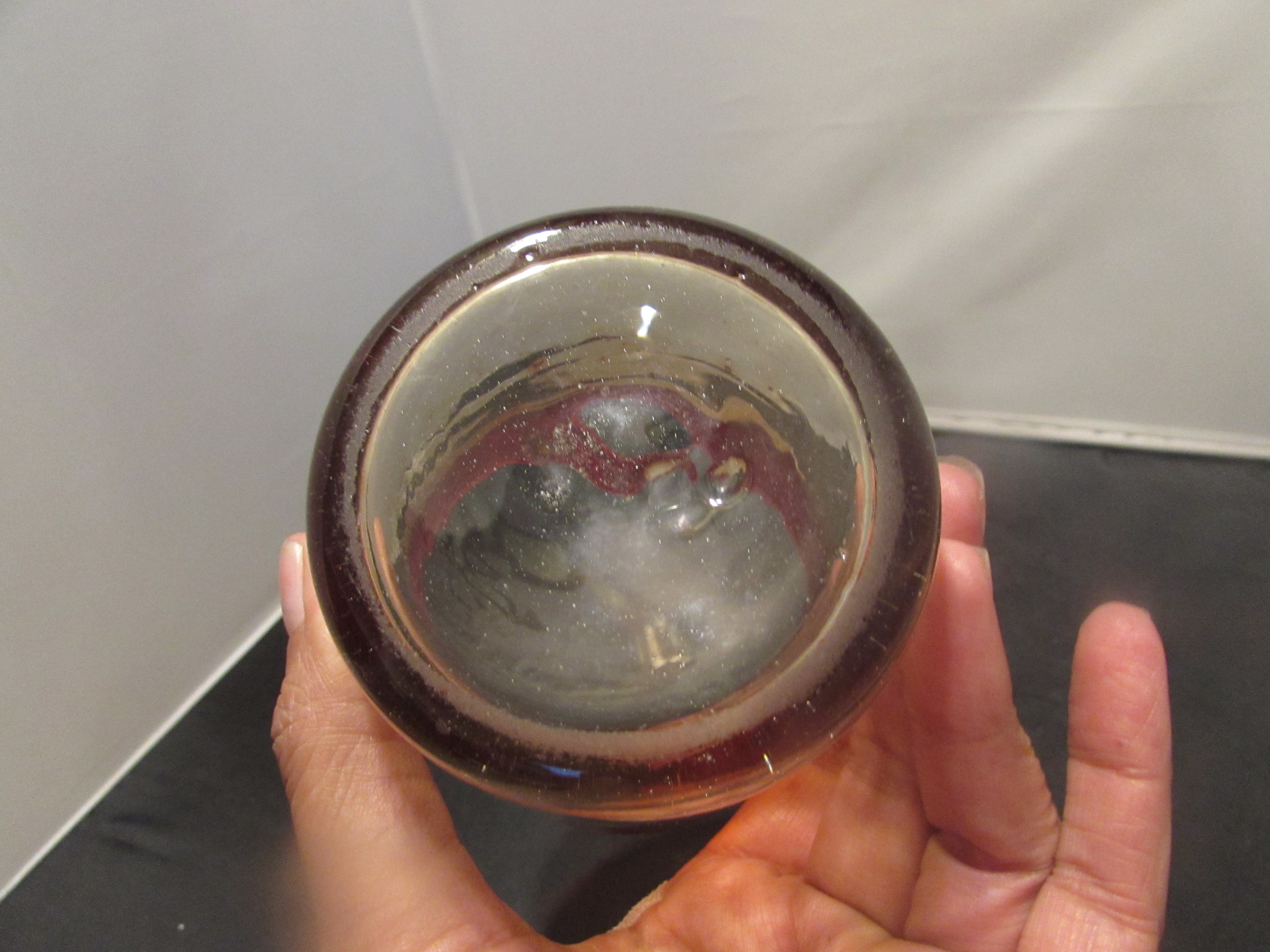 Amberina Blown Glass Tumbler Red Yellow Clear