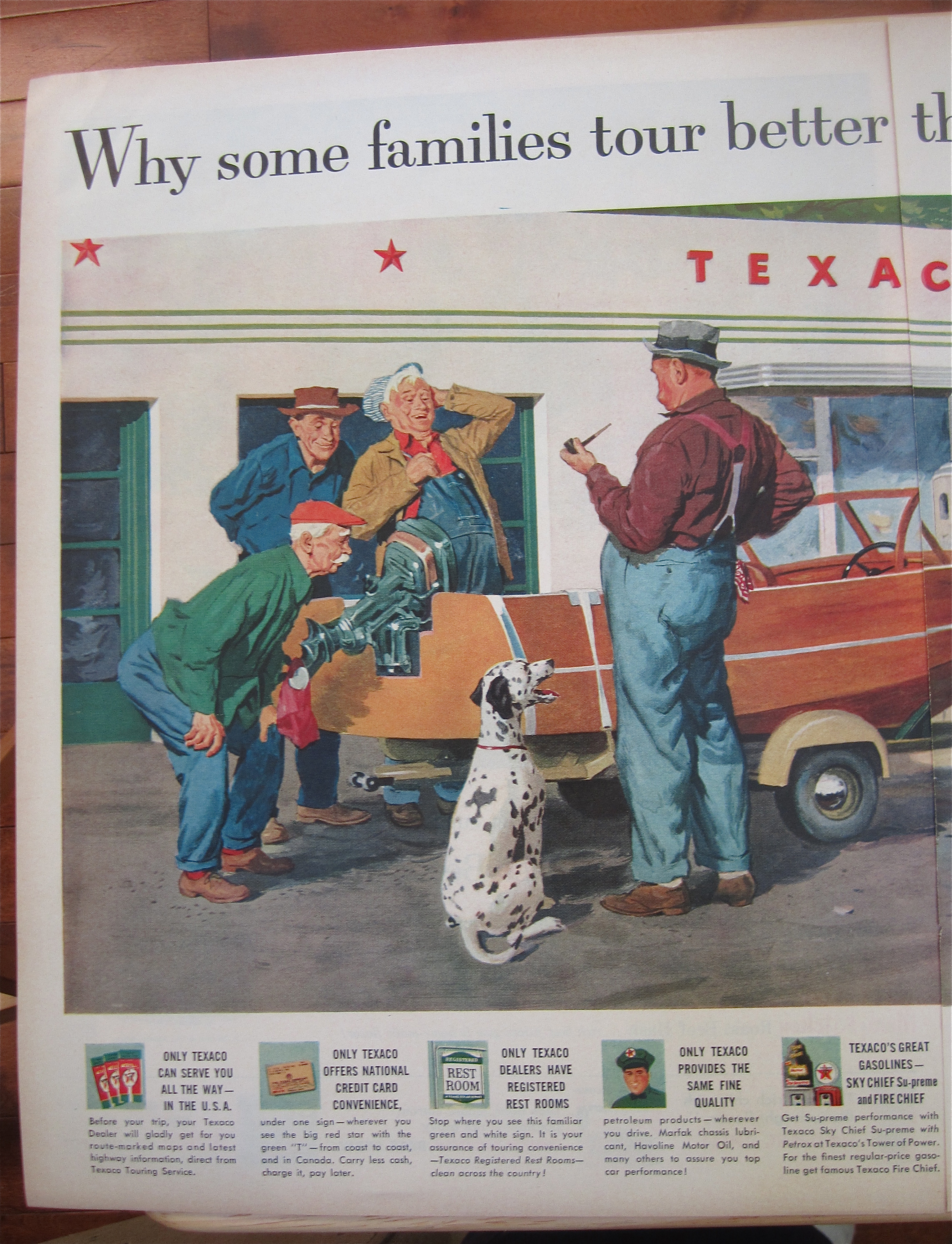 1957 Texaco Dealers with Family Stopping For Gas