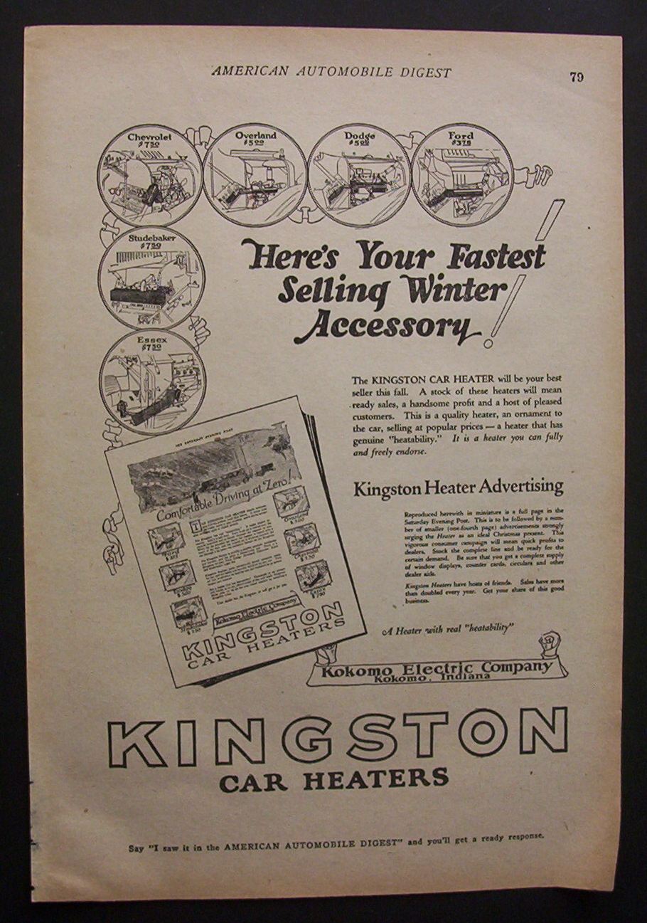 1923  Kingston  Car  Heaters
