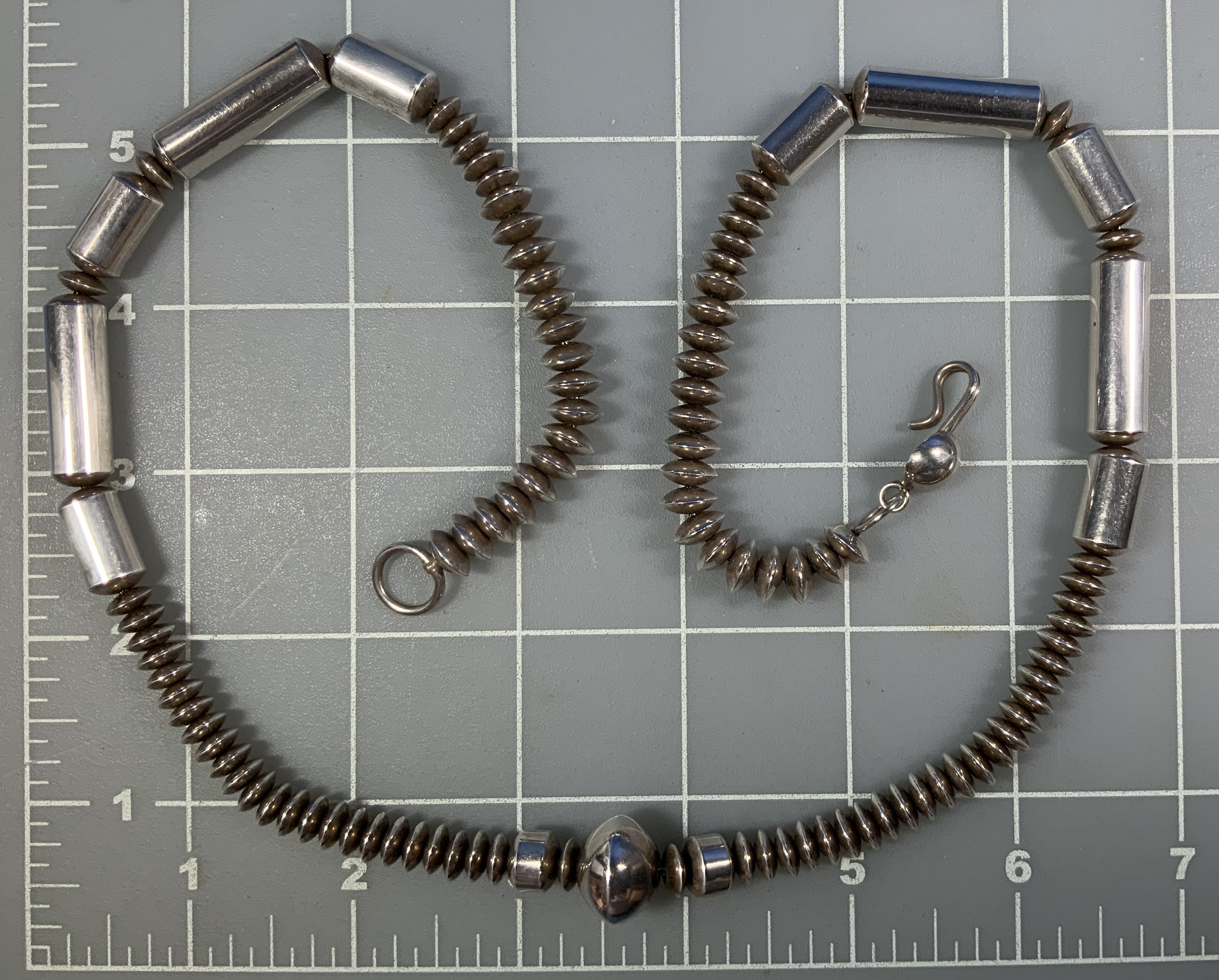 Navajo Sterling Silver Barrel Flat Beads Pete Morgan Ne