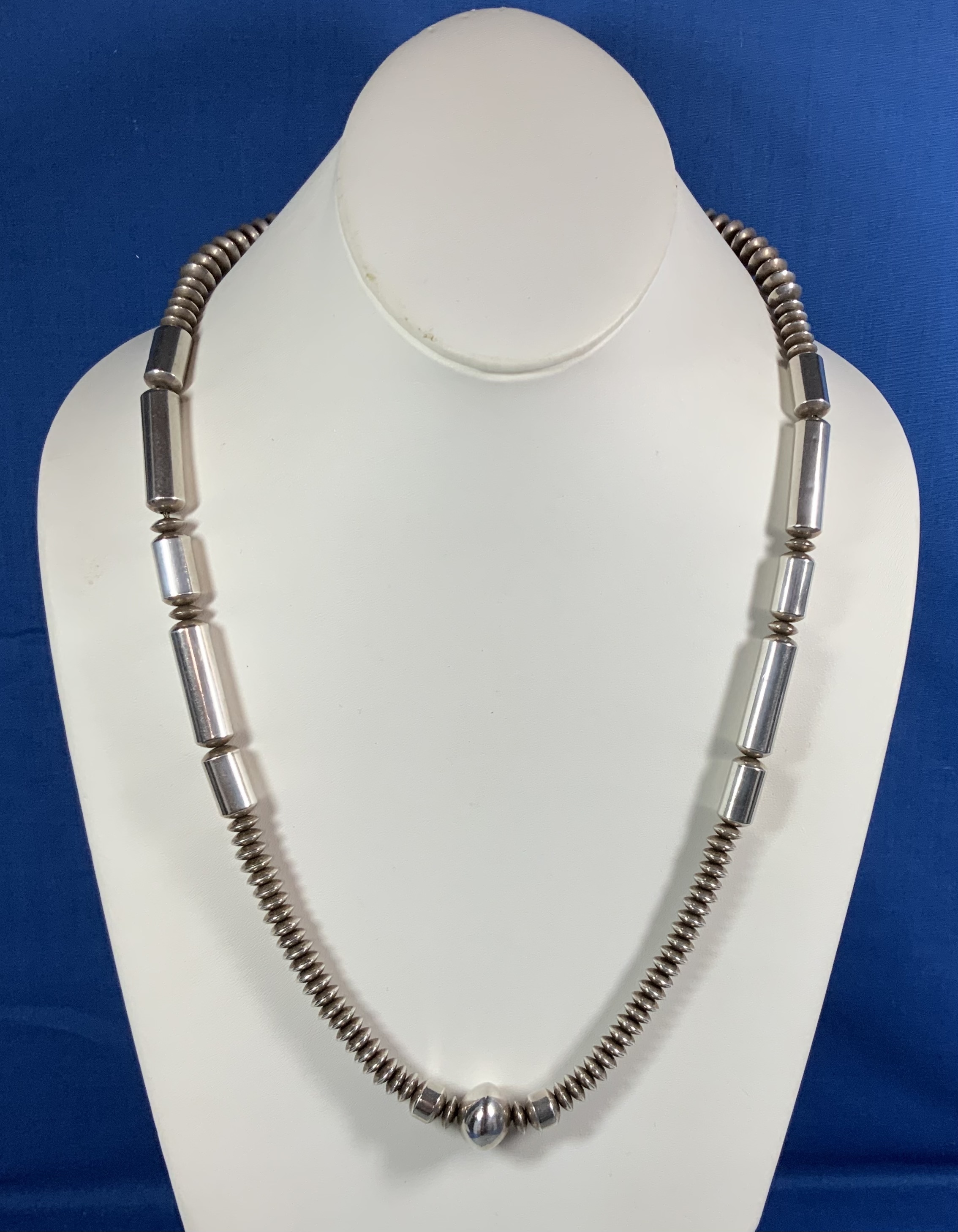 Navajo Sterling Silver Barrel Flat Beads Pete Morgan Ne