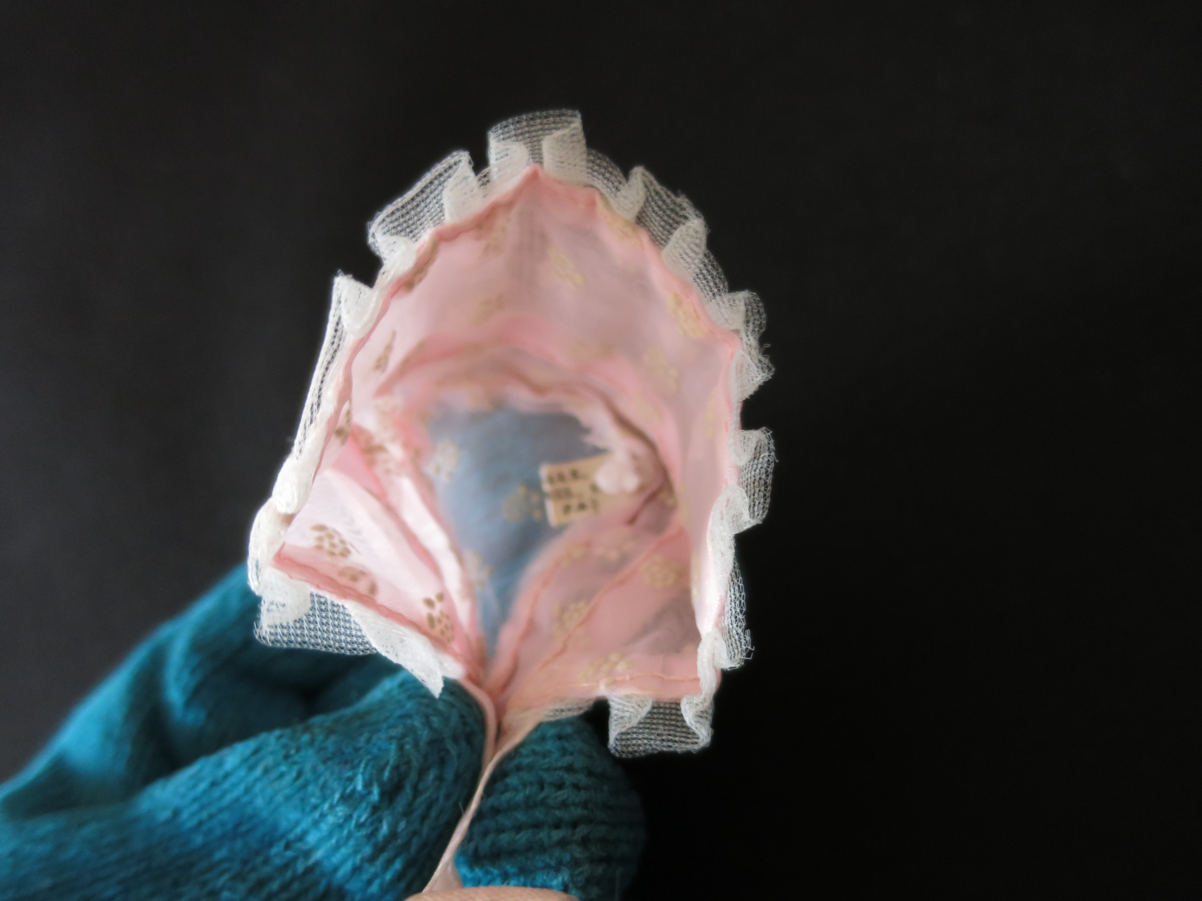 Doll Bonnet pink for Ginny Vogue Doll tagged