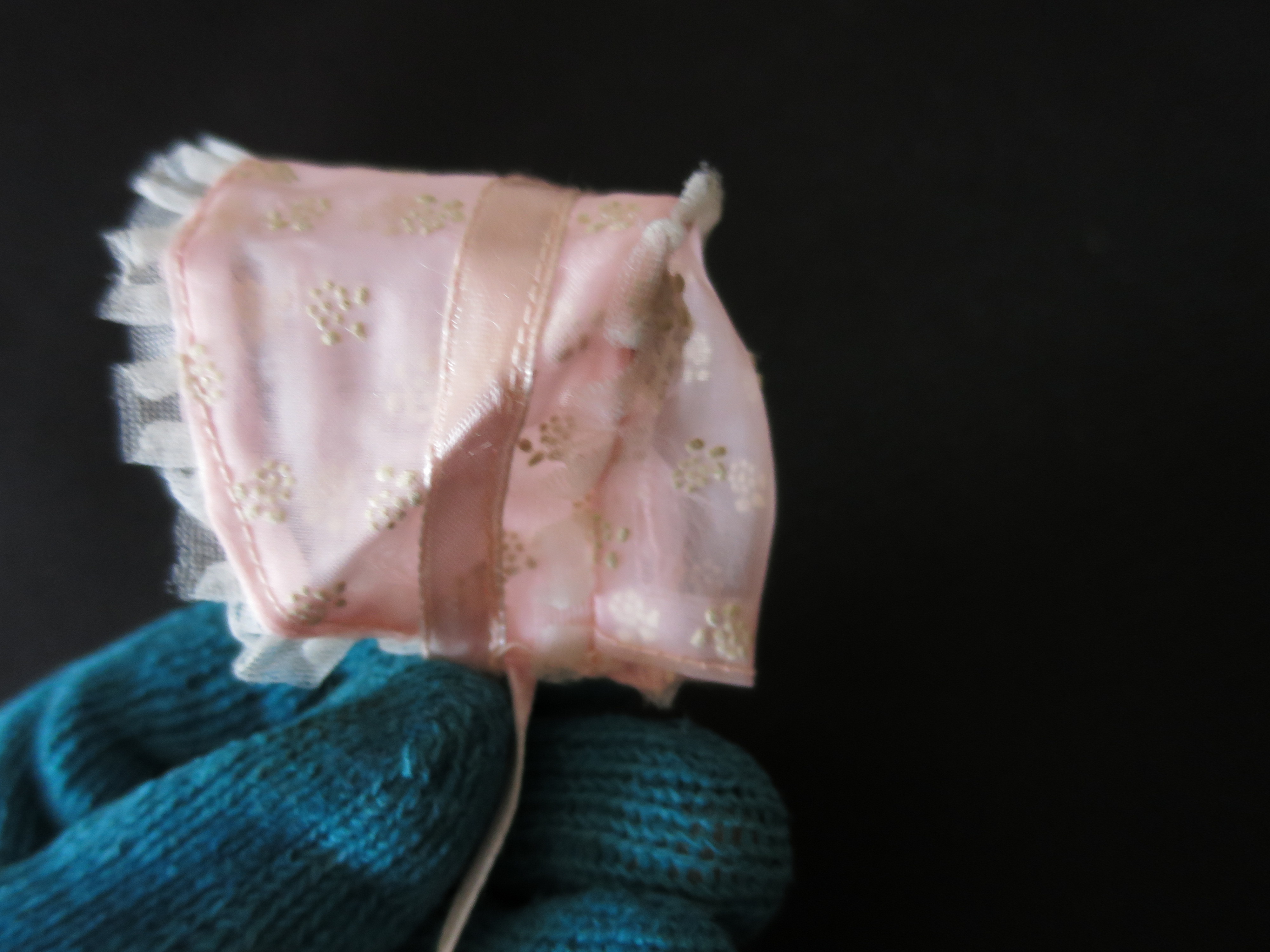 Doll Bonnet pink for Ginny Vogue Doll tagged