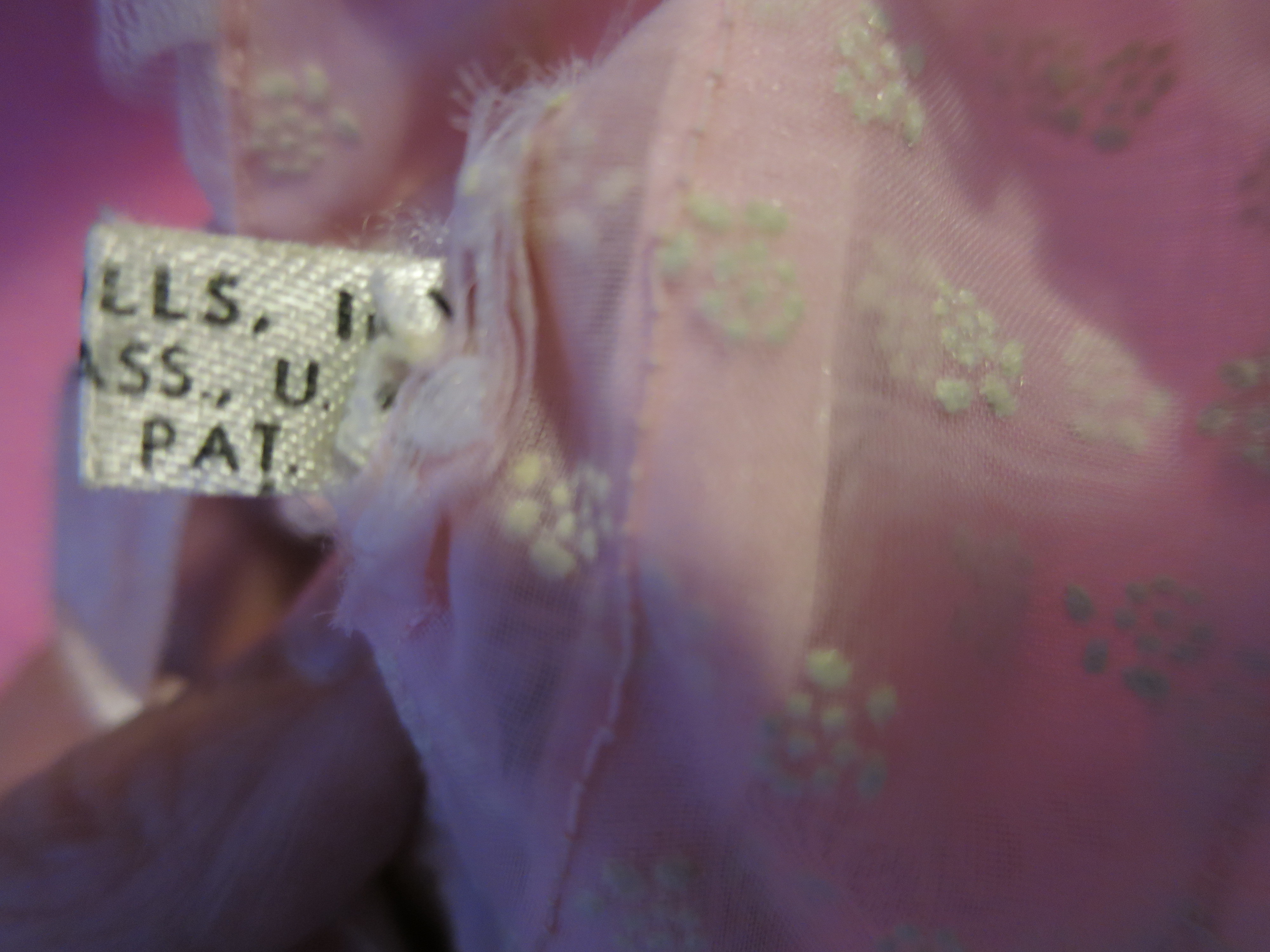 Doll Bonnet pink for Ginny Vogue Doll tagged