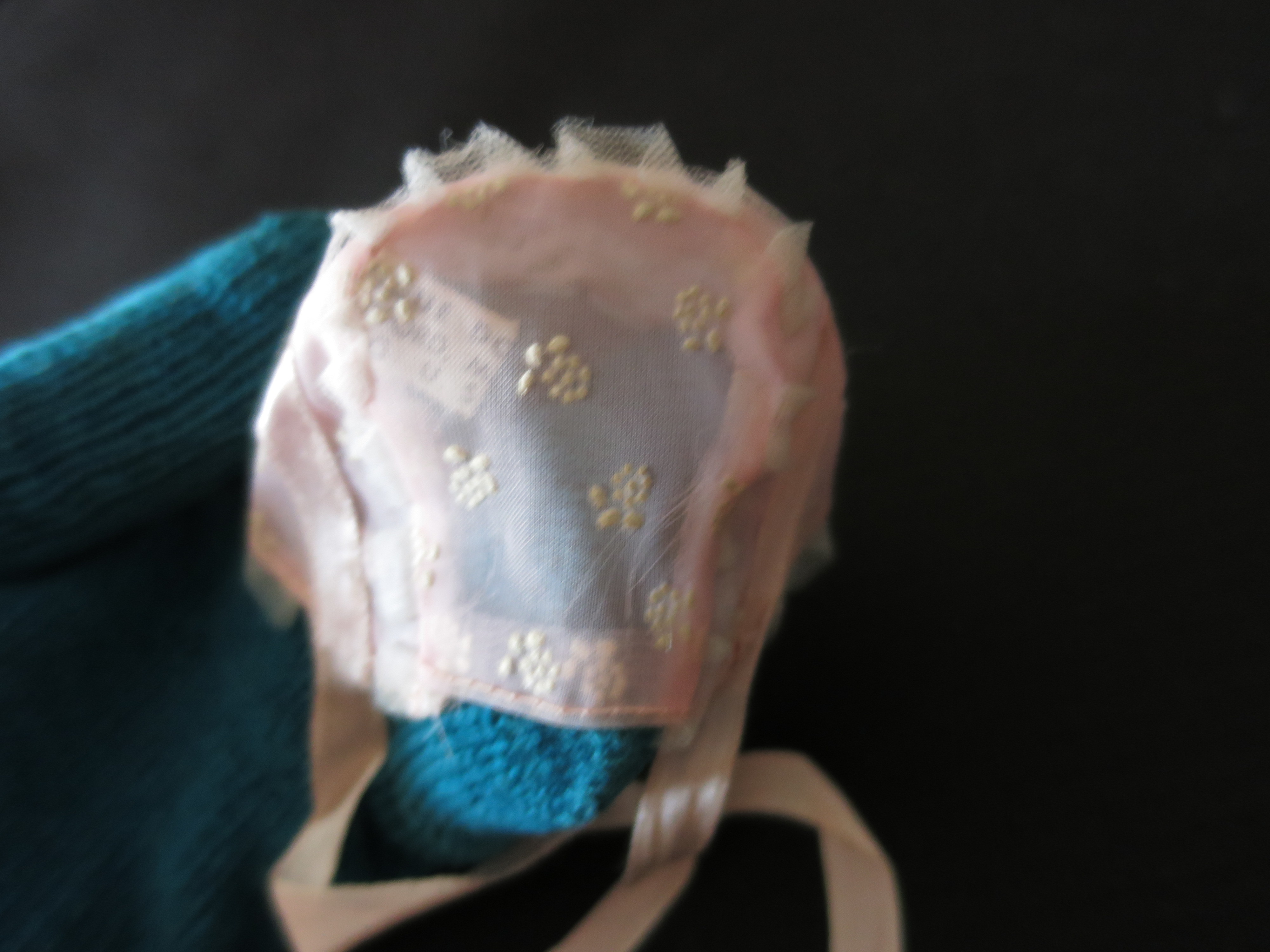 Doll Bonnet pink for Ginny Vogue Doll tagged