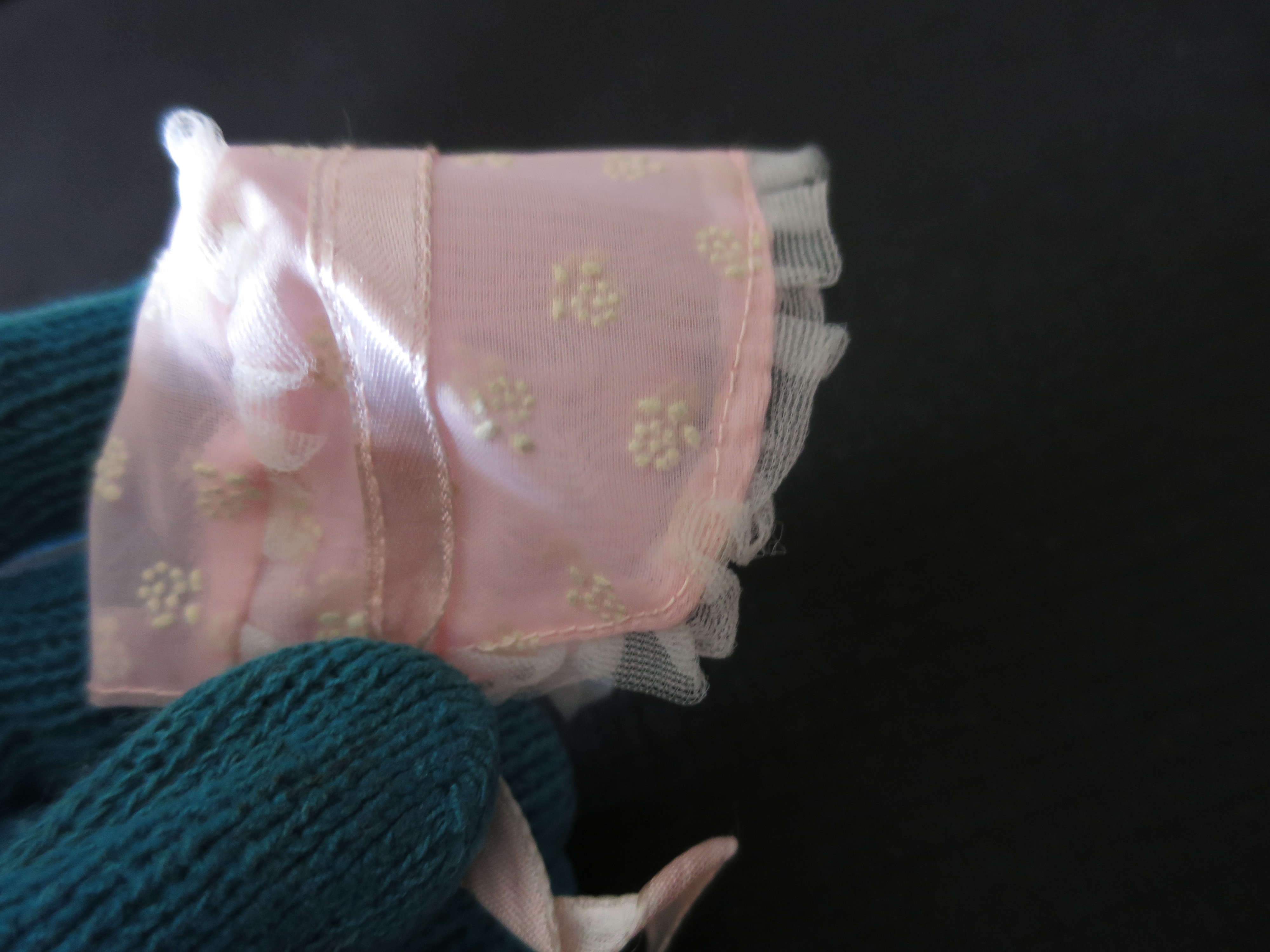 Doll Bonnet pink for Ginny Vogue Doll tagged