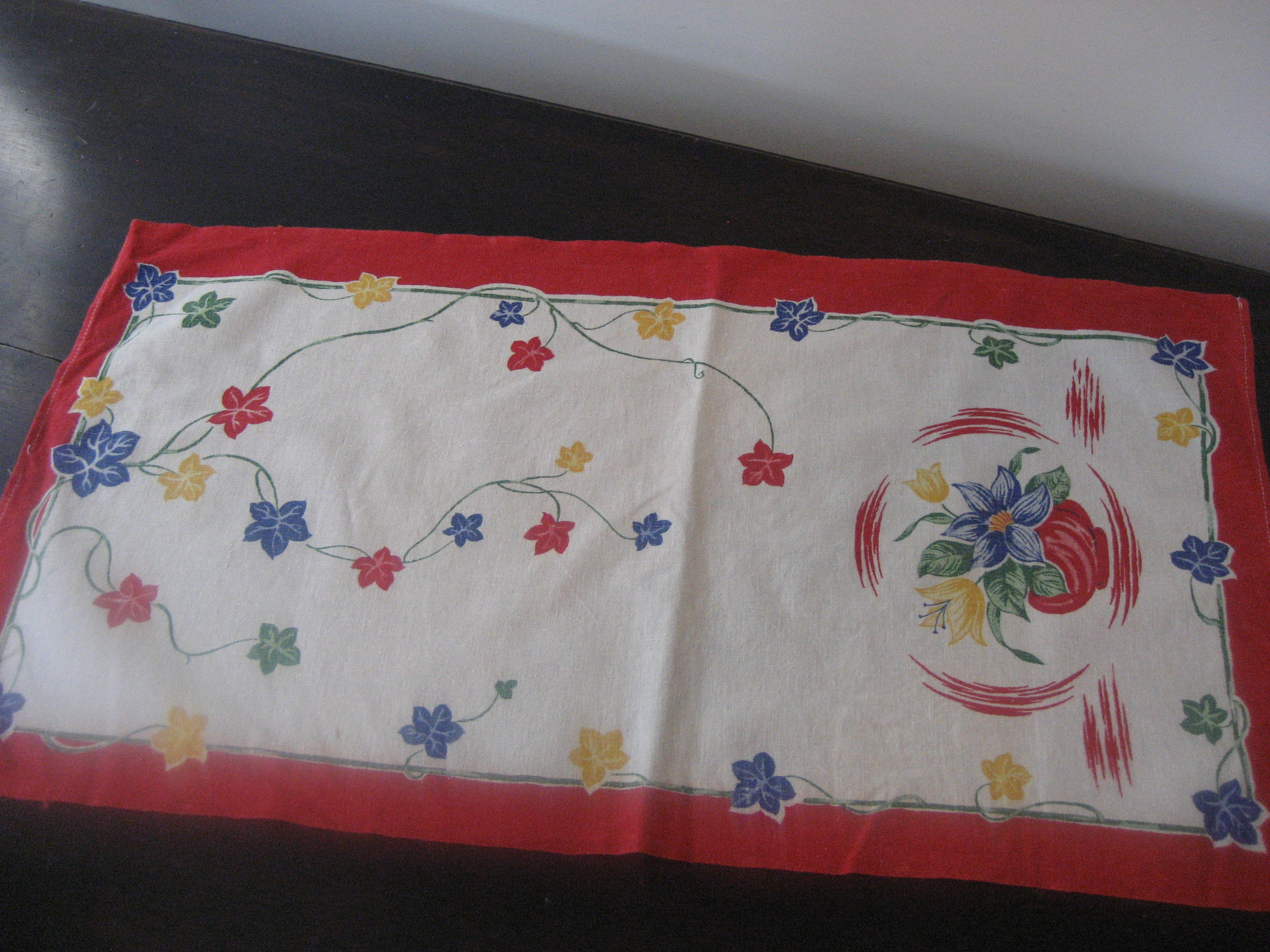 Painted Flower Dresser Scarf
