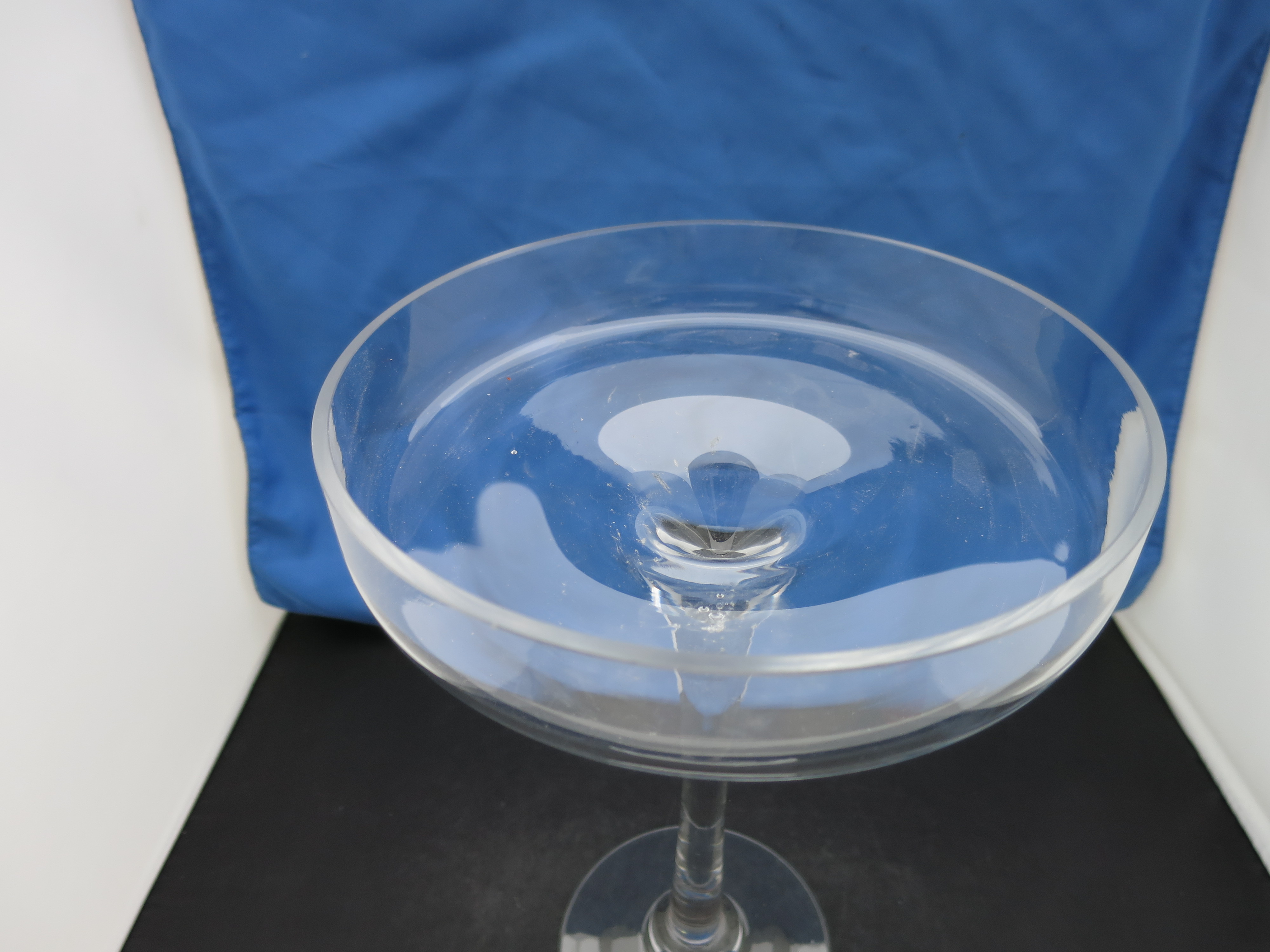 Etched Clear Glass Dome Pedestal Pastry Server 16 inch