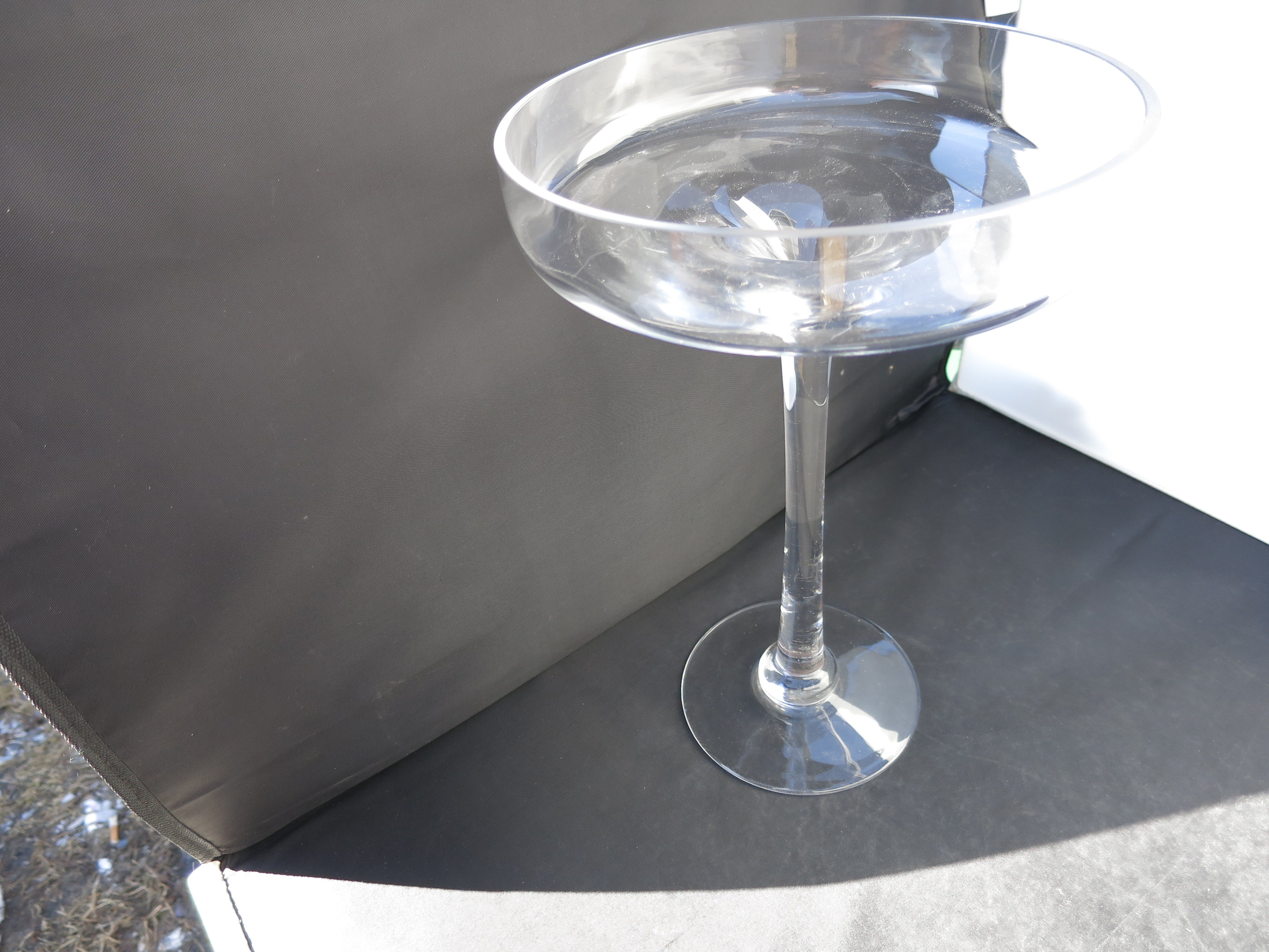 Etched Clear Glass Dome Pedestal Pastry Server 16 inch