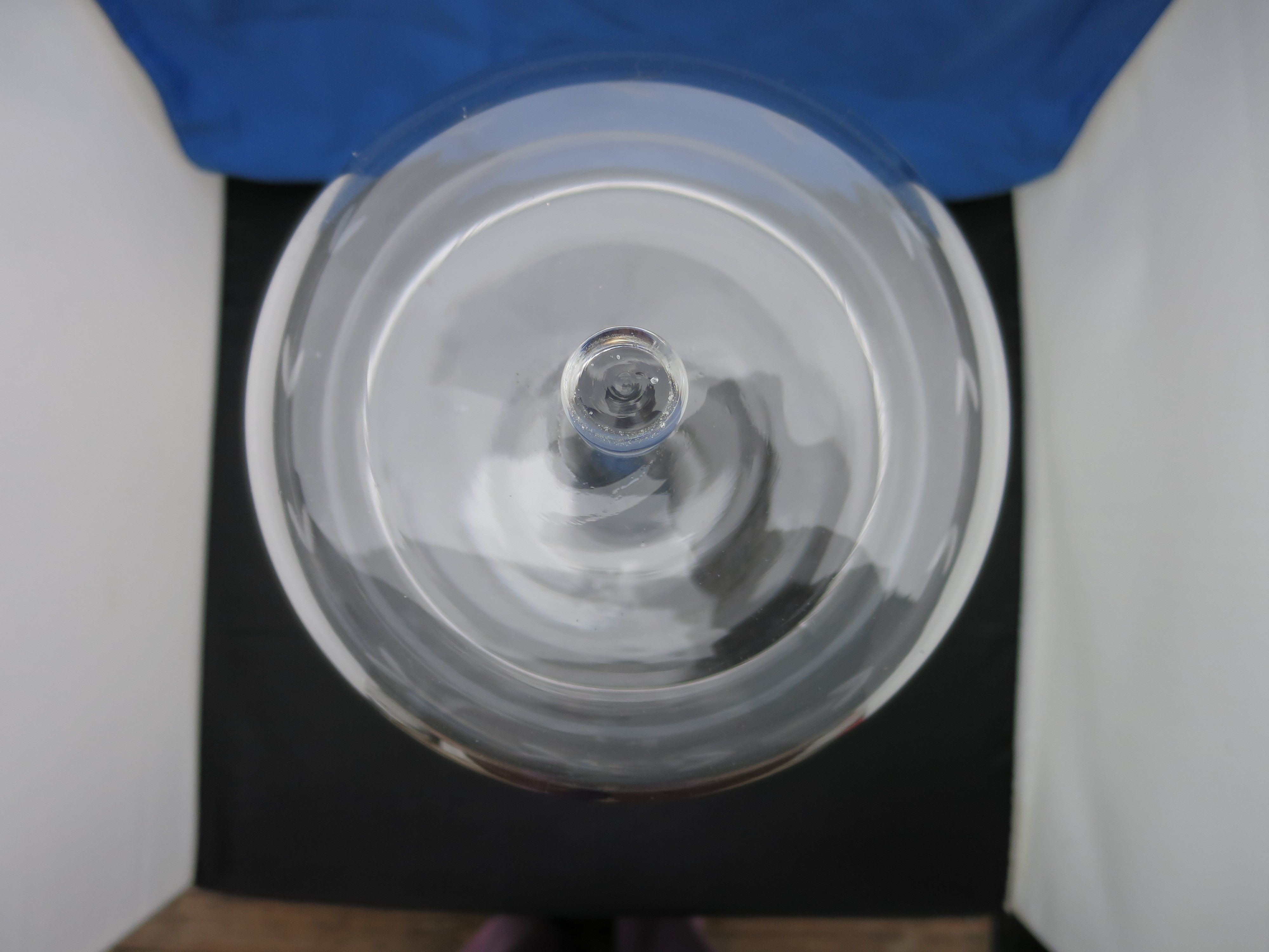 Etched Clear Glass Dome Pedestal Pastry Server 16 inch